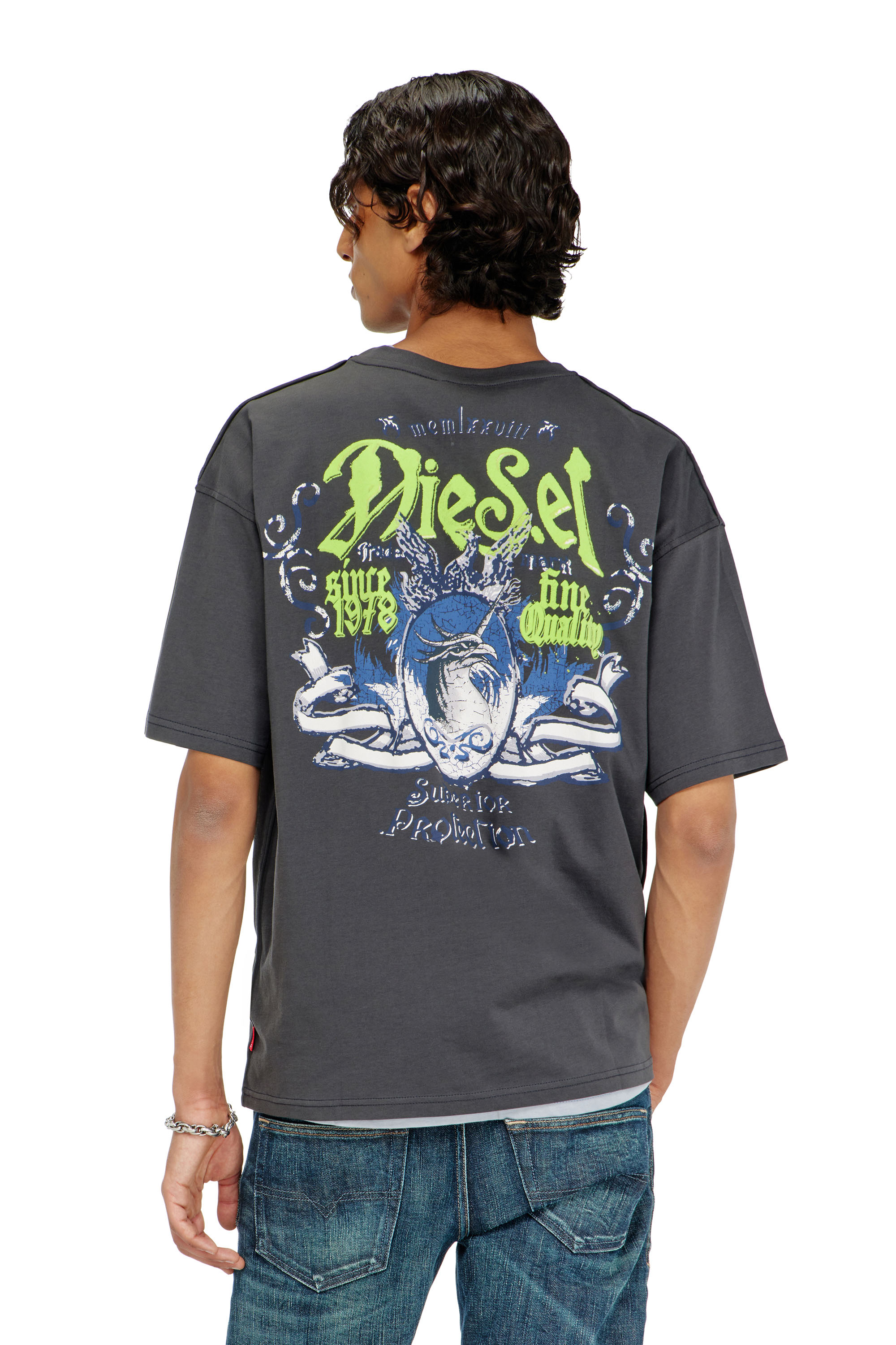 Diesel - T-BOXT-AA2, Man's Cotton T-shirt with flock graphic in null - 4