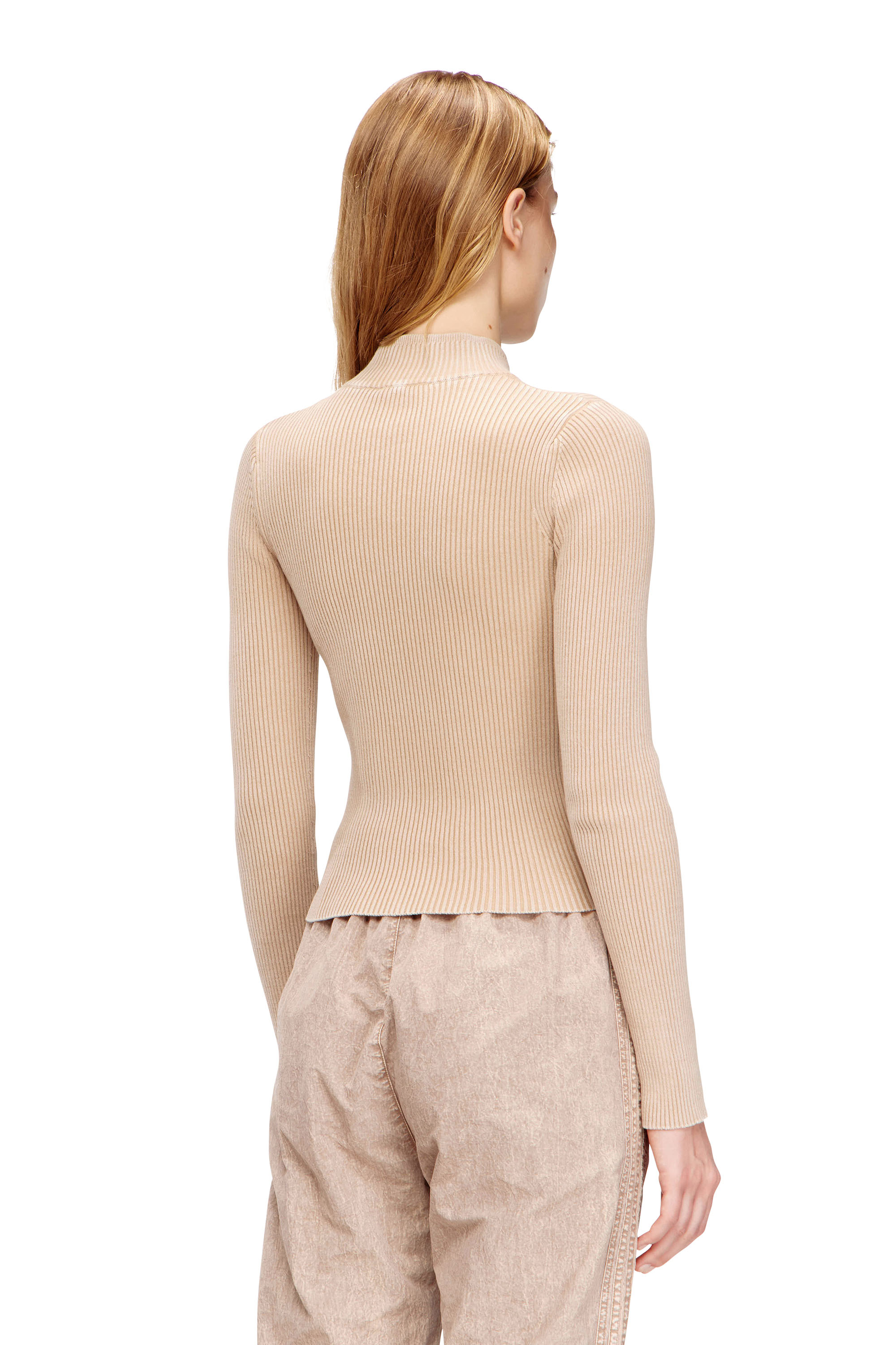 Diesel - M-MELISSA, Woman's Zip-up cardigan with denim cargo pockets in null - 4