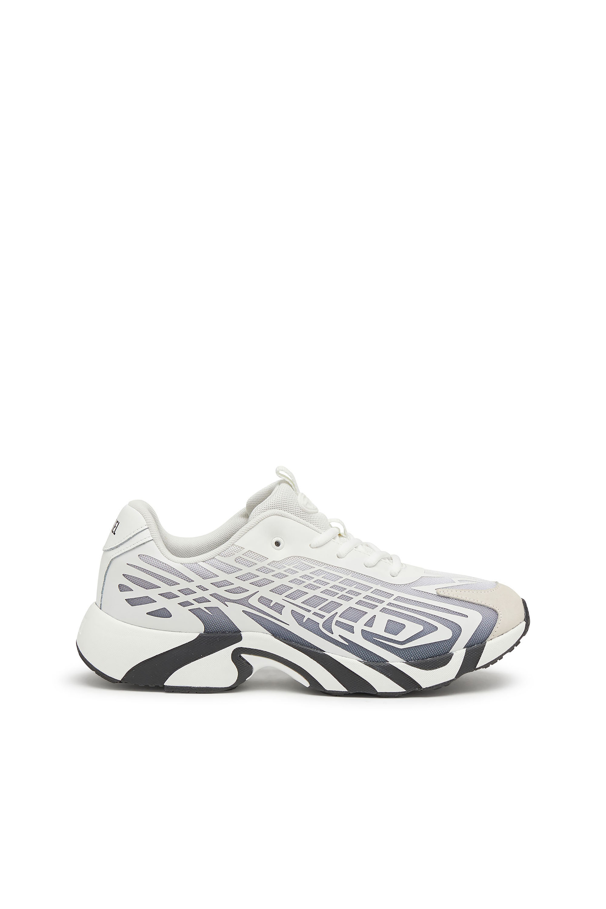 Diesel - S-D-VIT'S 500 LOW, Man's D-Vit-Sneakers in striped dégradé mesh in White/Grey - 1