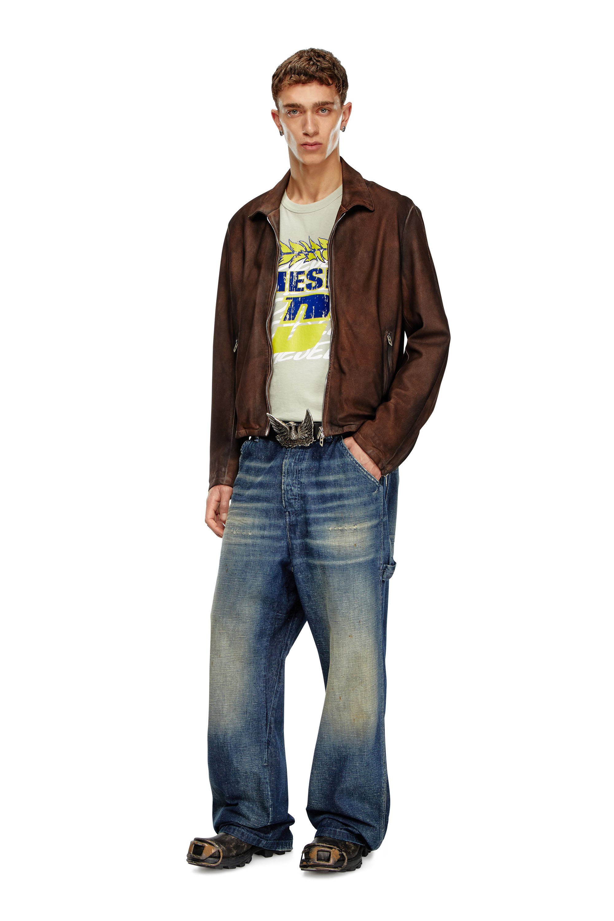 Diesel - Man's Relaxed Jeans D-Livery 09J91, Dark Blue - 4