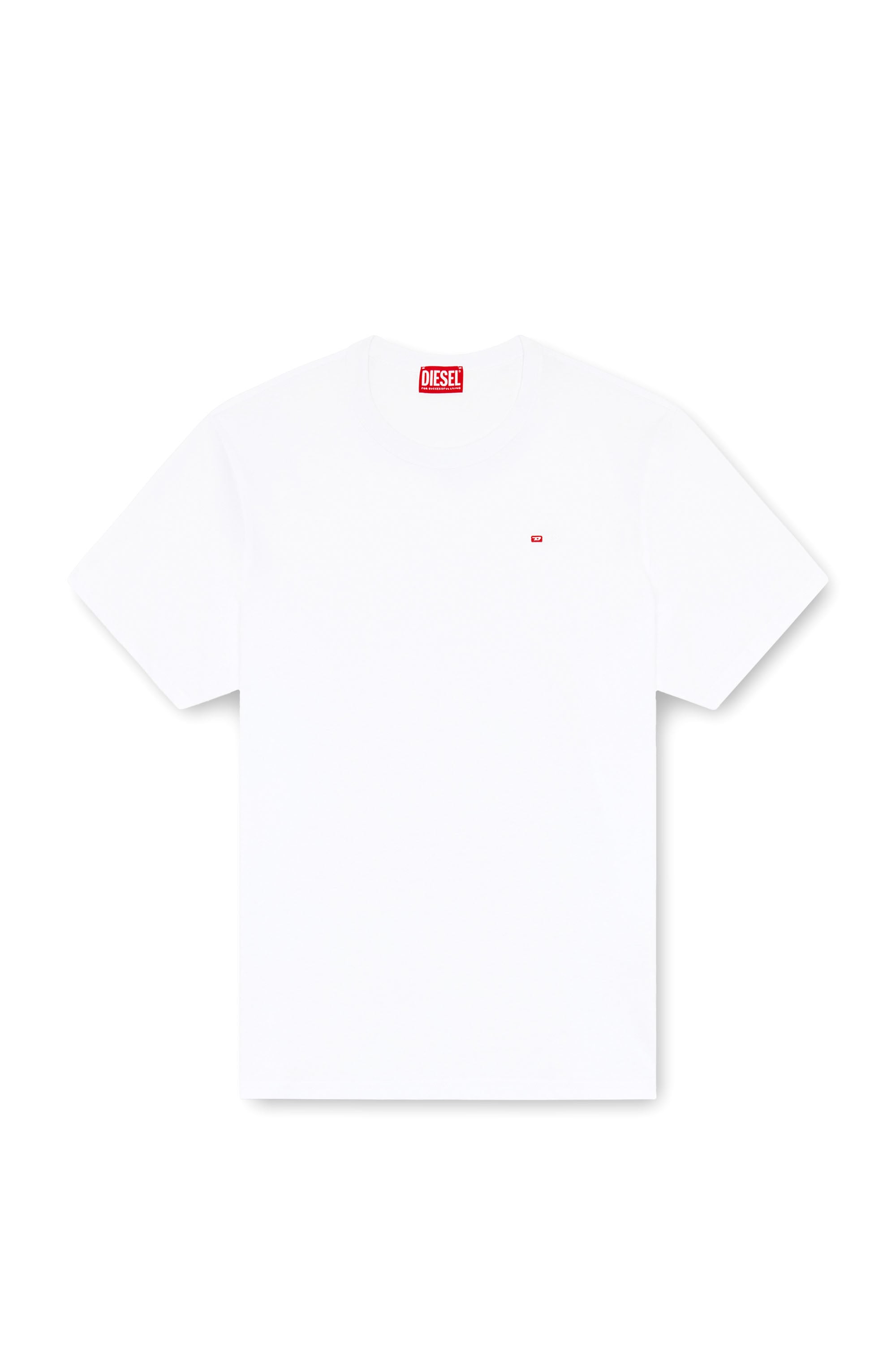 Diesel - T-ADJUST-MICRODIV, Unisex's T-shirt with micro-embroidered logo in White - 3
