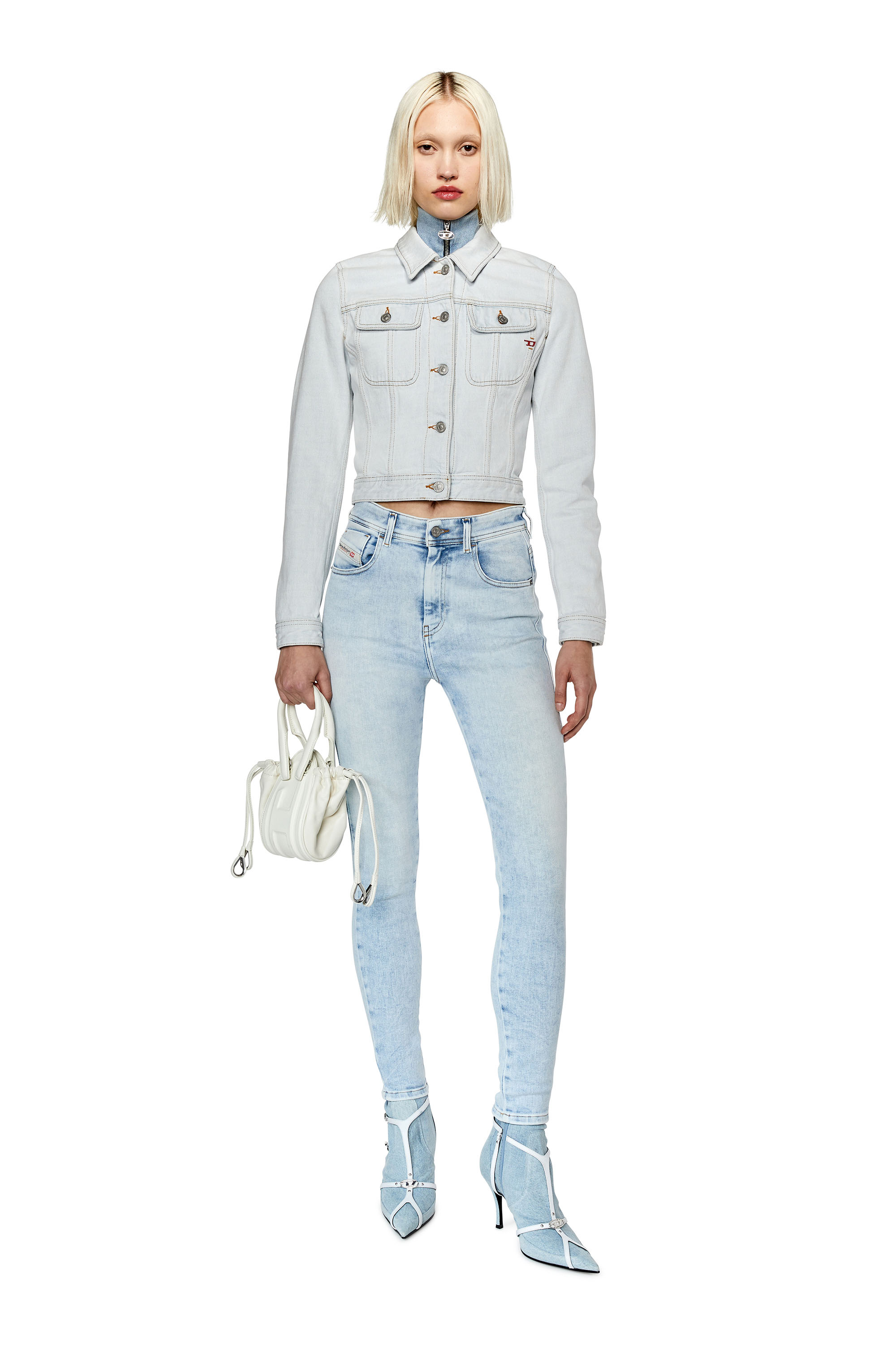 Diesel - Super skinny Jeans 1984 Slandy-High 09G17, Light Blue - Image 4