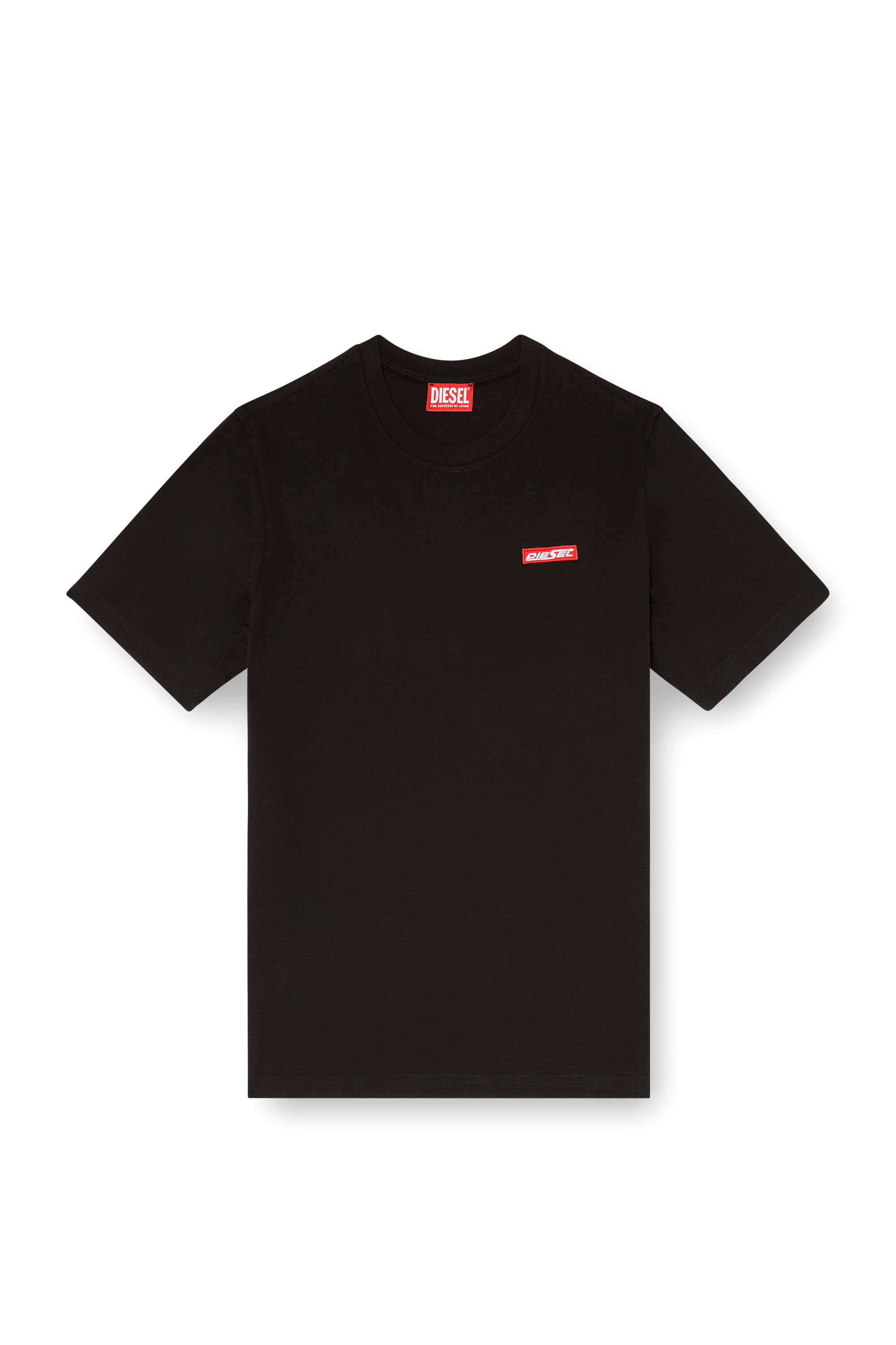 Diesel - T-ADJUST-AA12, Man's Cotton T-shirt with logo patch in Black - 2