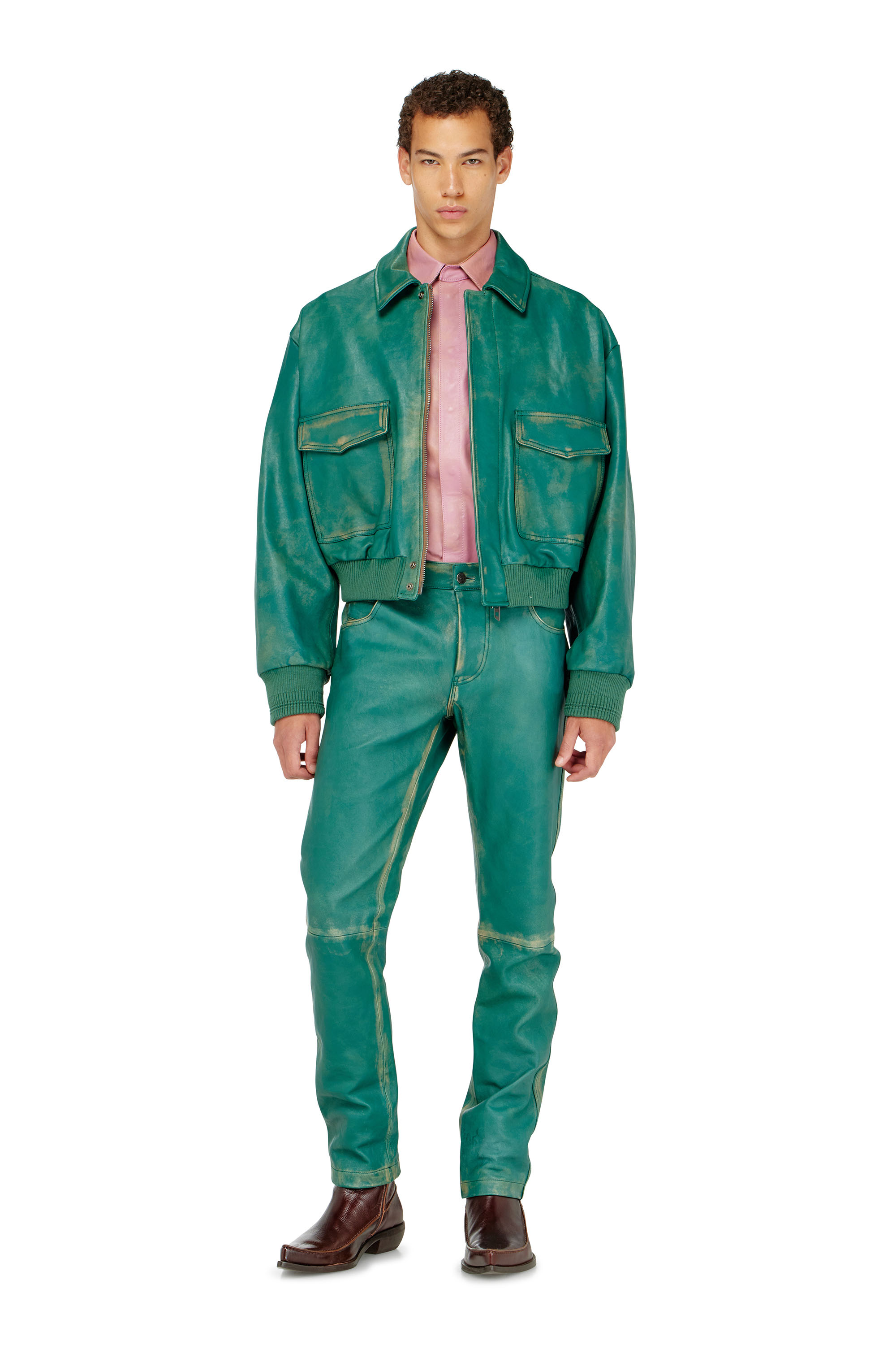 Diesel - P-OCKET, Man's Pants in treated leather in null - 1
