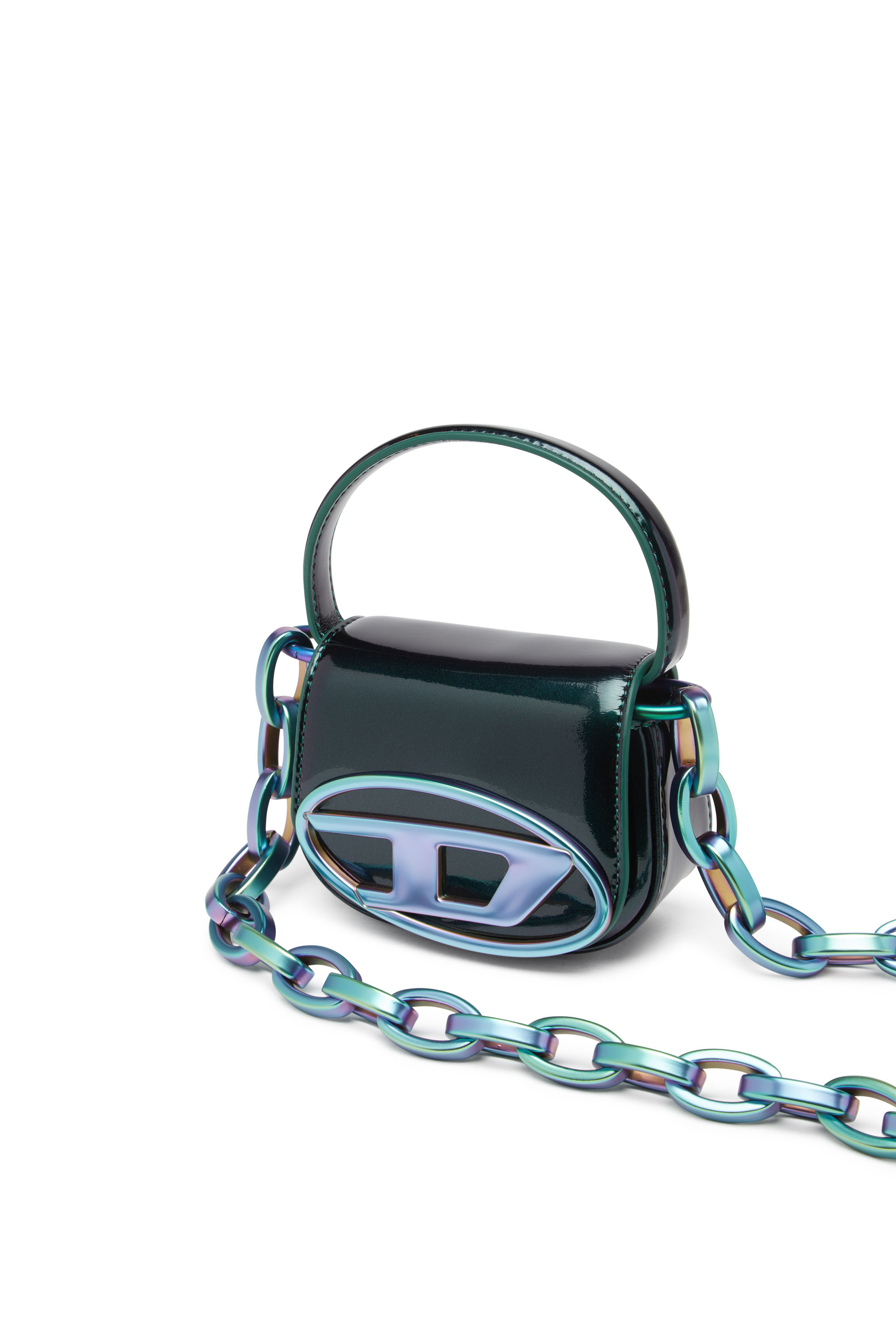 Diesel - 1DR XS, Woman's 1DR XS-Iconic iridescent mini bag in Green/Blue - 5