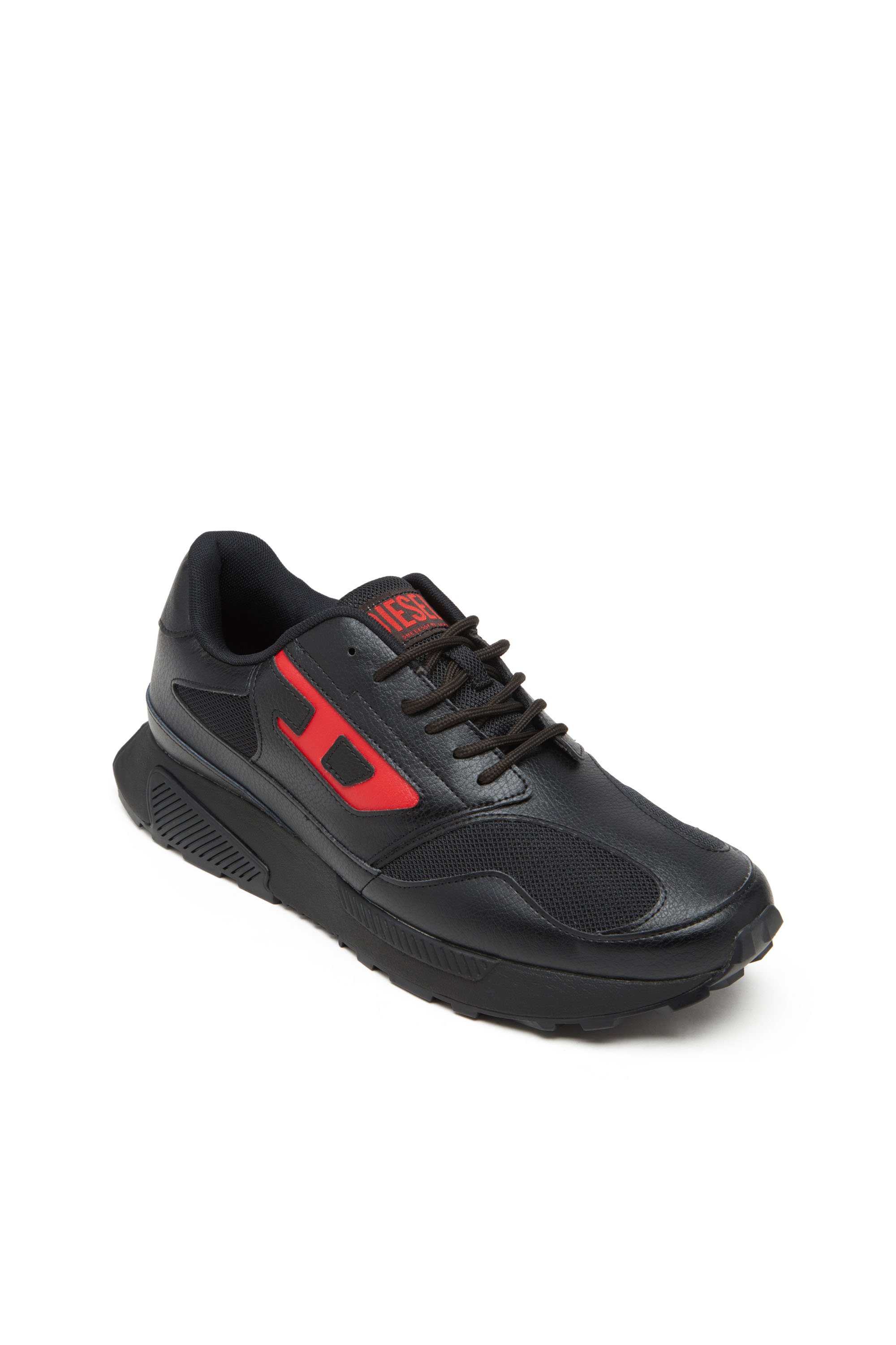 Diesel - S-TAME-D RUNNING, Man's S-Tame-D-Sneakers in mesh, suede and PU in Black/Red - 6