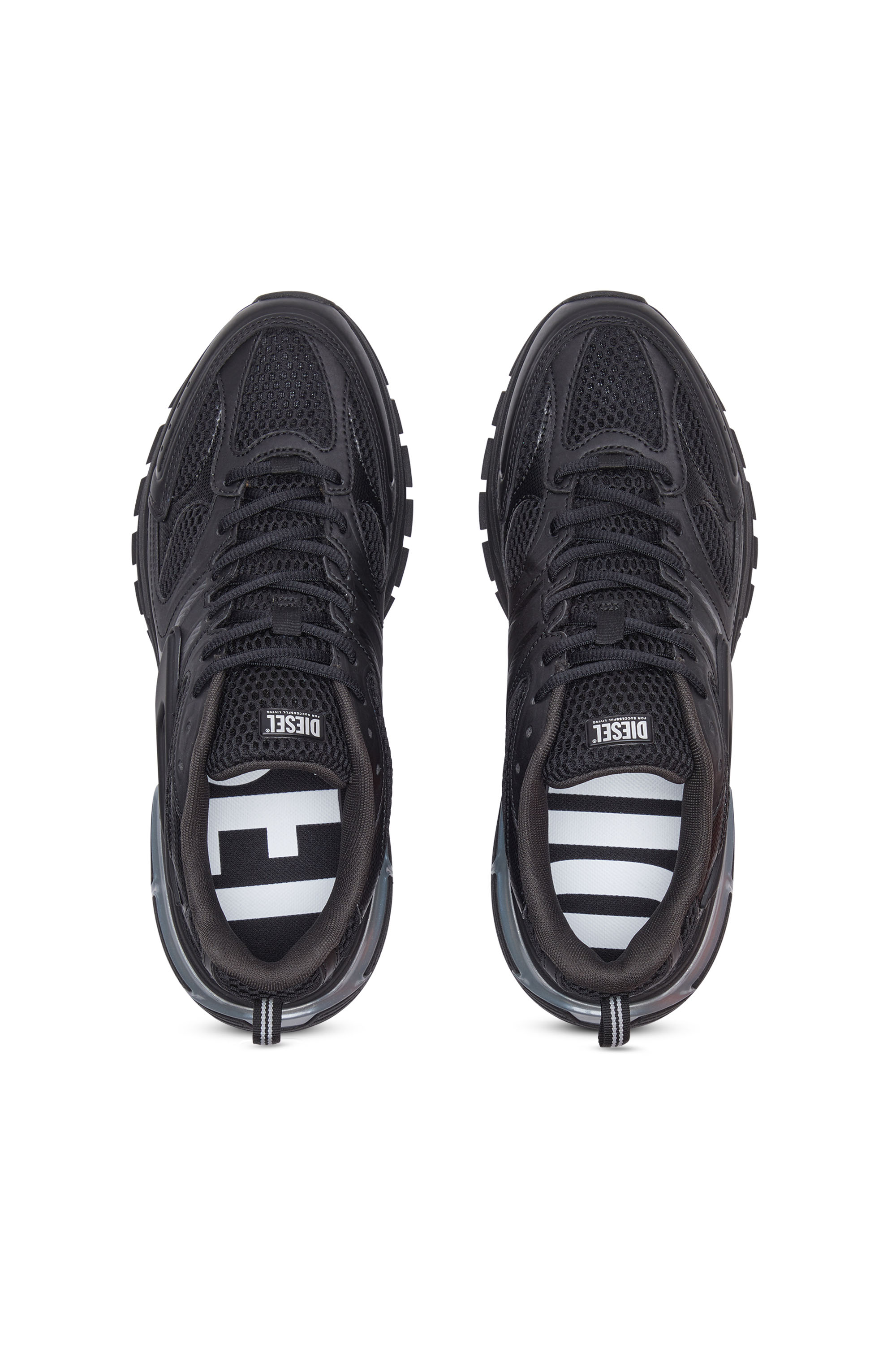 S-SERENDIPITY PRO-X1, Black Diesel - S-SERENDIPITY PRO-X1, Man's S-Serendipity Pro-X1 - Mesh sneakers with embossed overlays in Black - 4