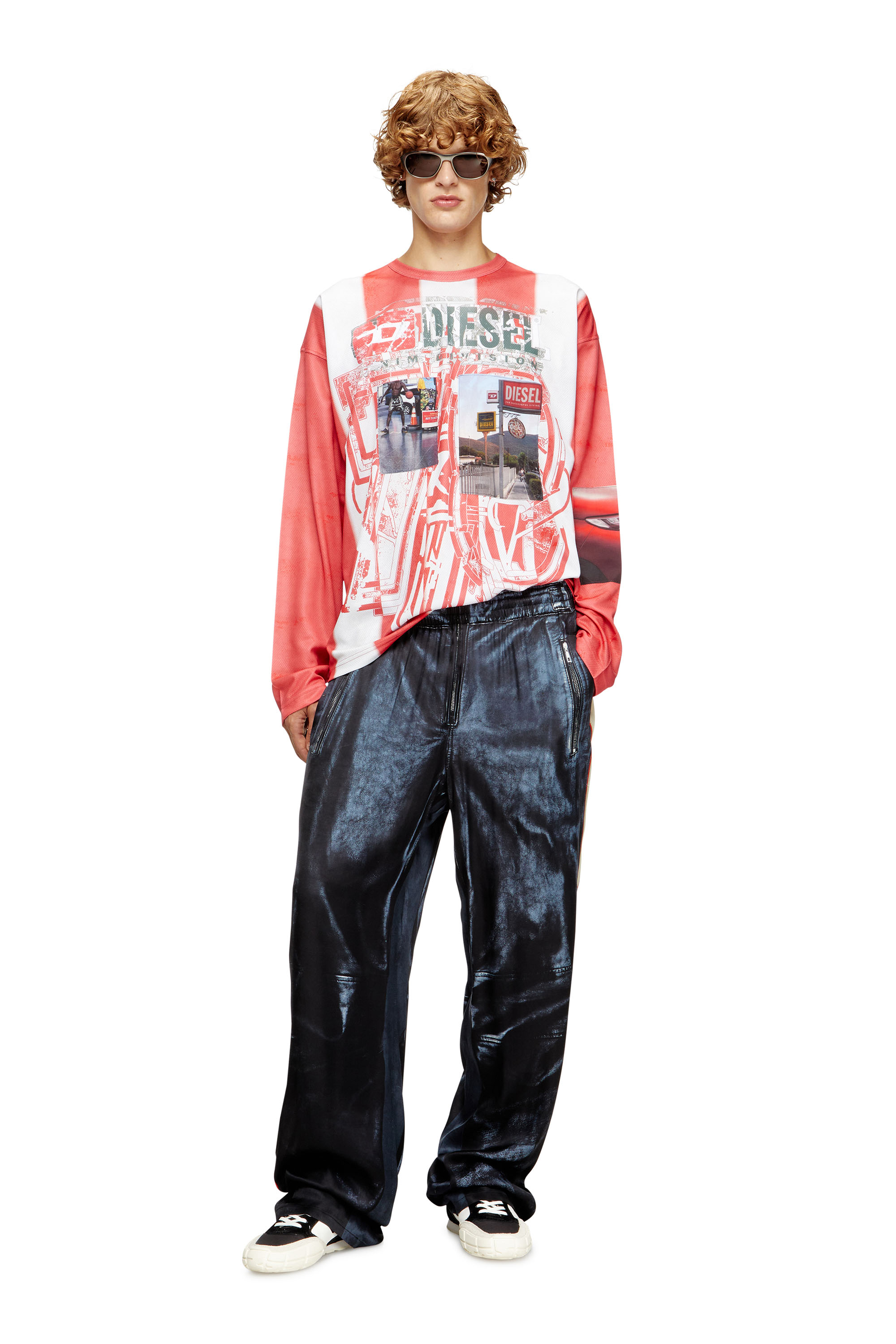 Diesel - S-PAGODHA LOW, Man's S-Pagodha-Sneakers in leather, suede and ripstop in Black/Red - 2