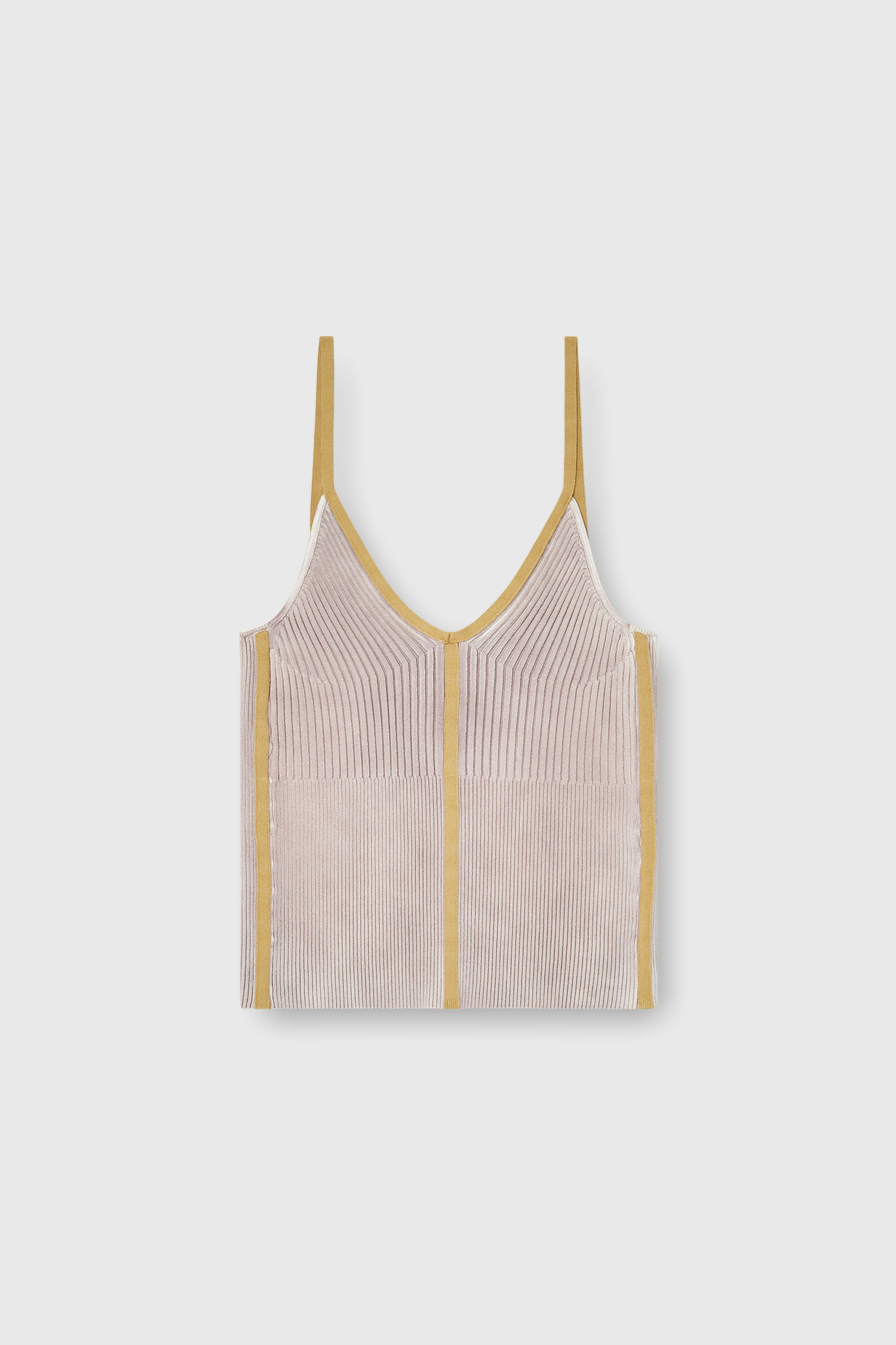 Diesel - M-SARMITE, Woman's Rib-knit cami top with contrast bands in Lilac - 2