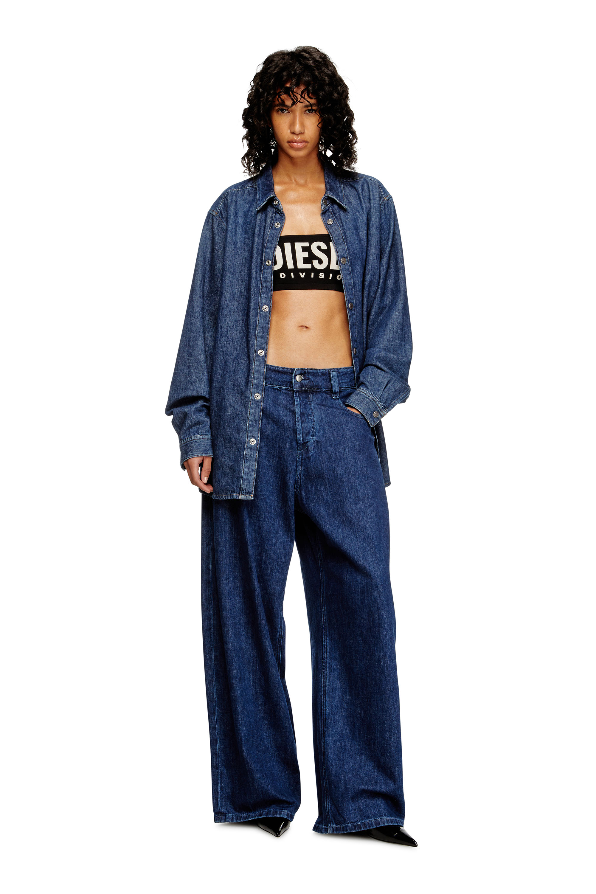 Diesel - UFSB-MELANIE, Woman's Strapless bra with maxi logo in Black - 6