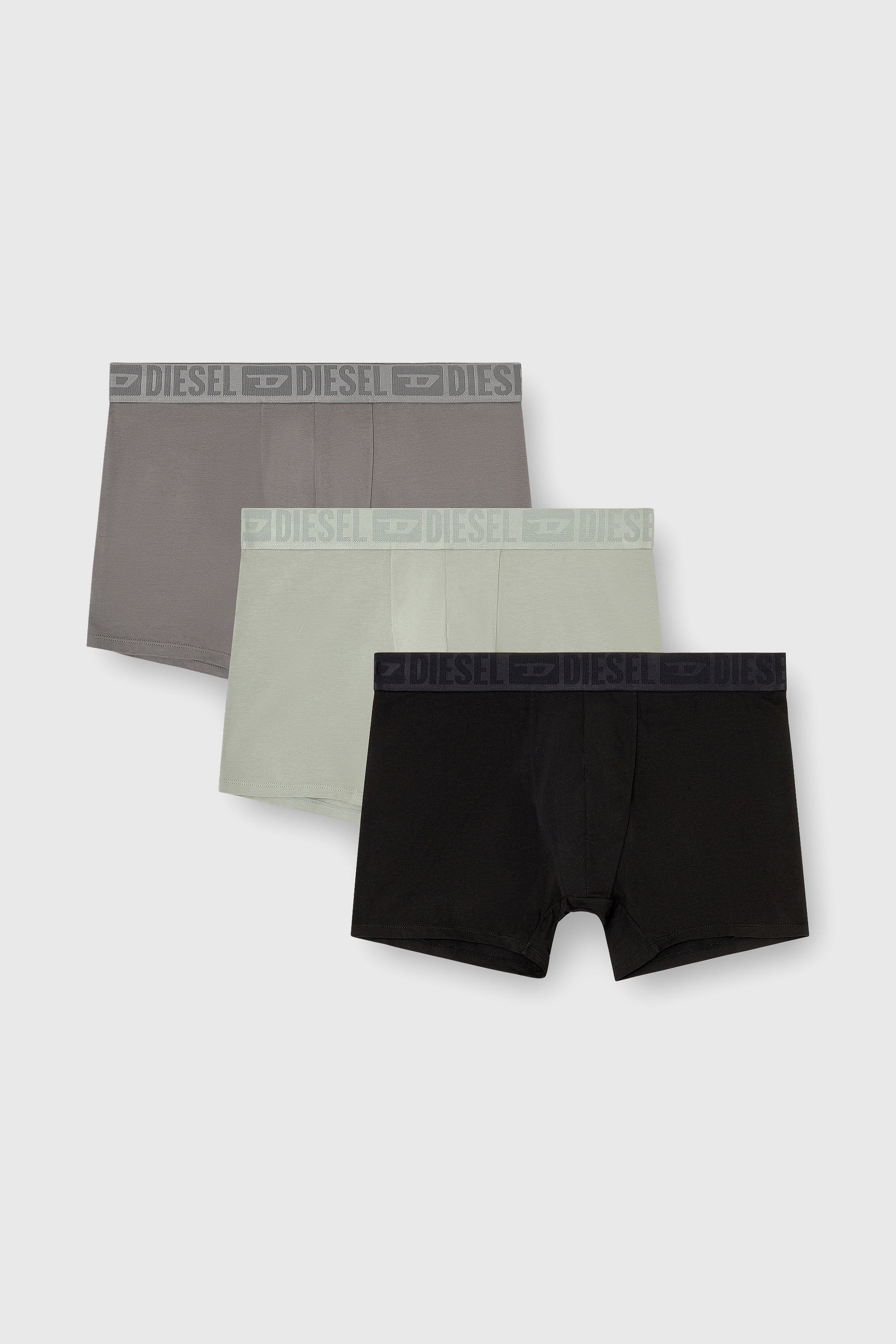 Diesel - SEBASTIAN-D-CORE-3PACK, Man's 3-pack boxer briefs in stretch cotton in Black/Grey - 1