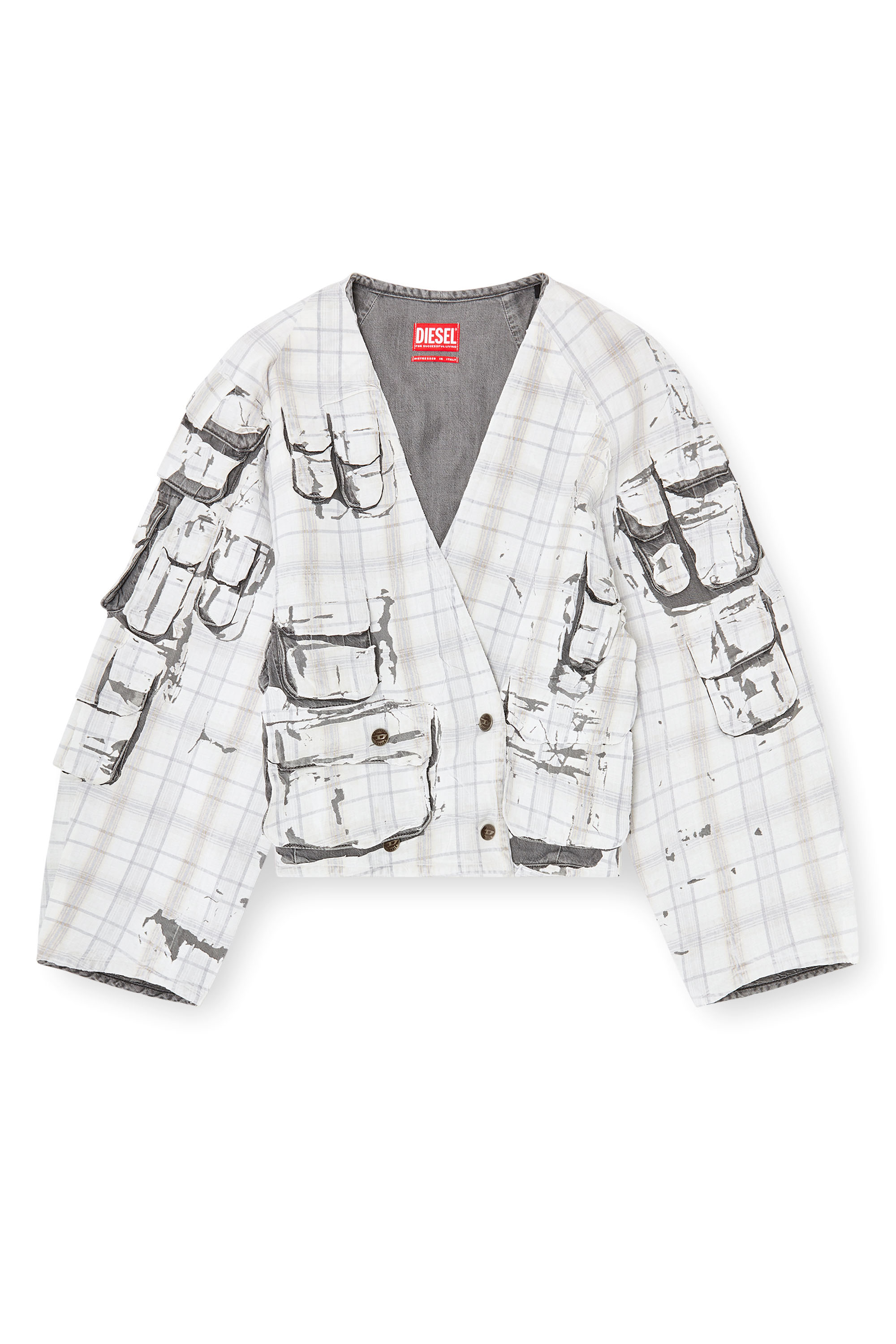 Diesel - DE-TALBAR-FSI, Woman's Denim cardi jacket with peel-off effect in null - 3