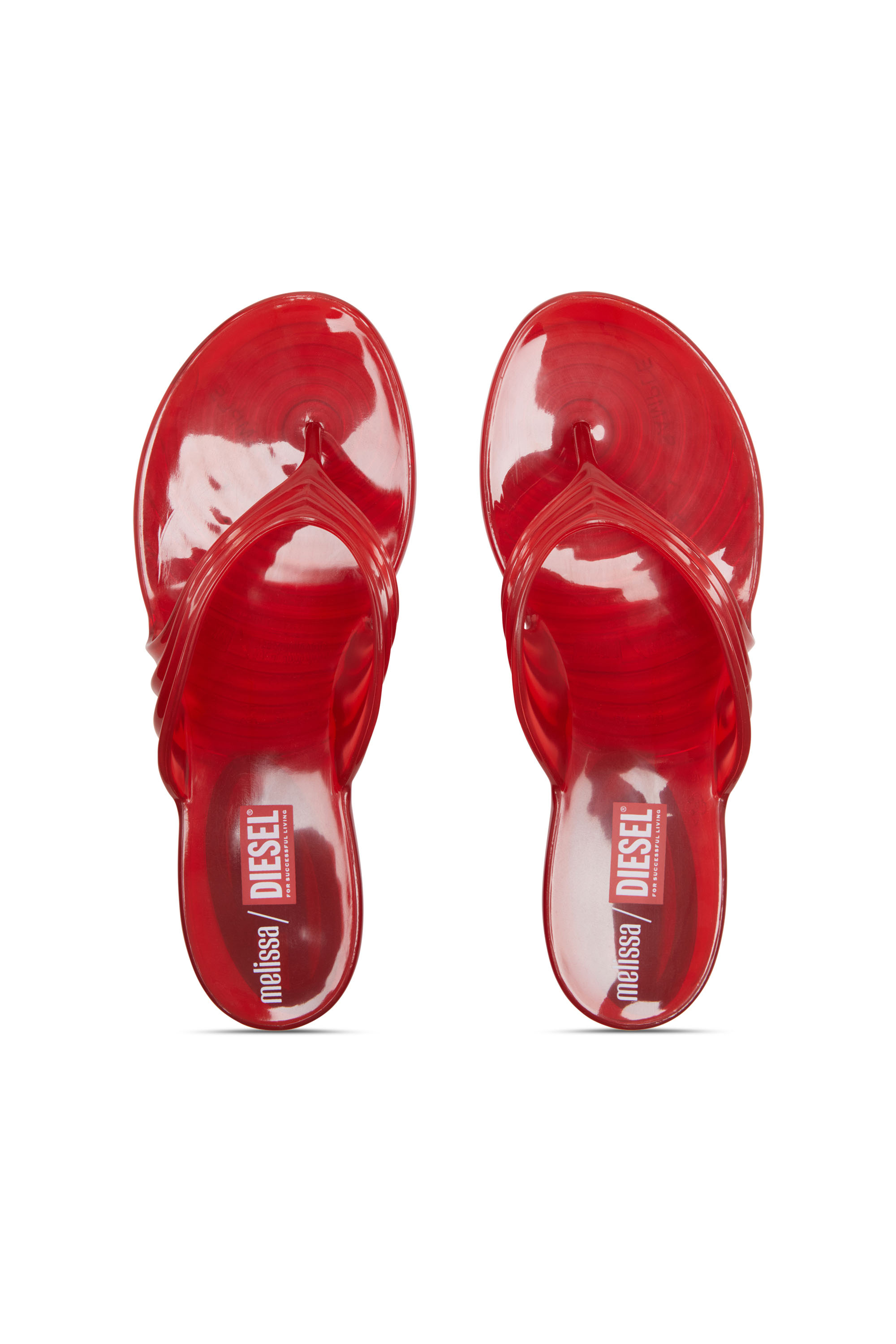 Diesel - MELISSA QUANTUM THONG, Woman's Sculptural flip-flops in Melflex® in Red - 4