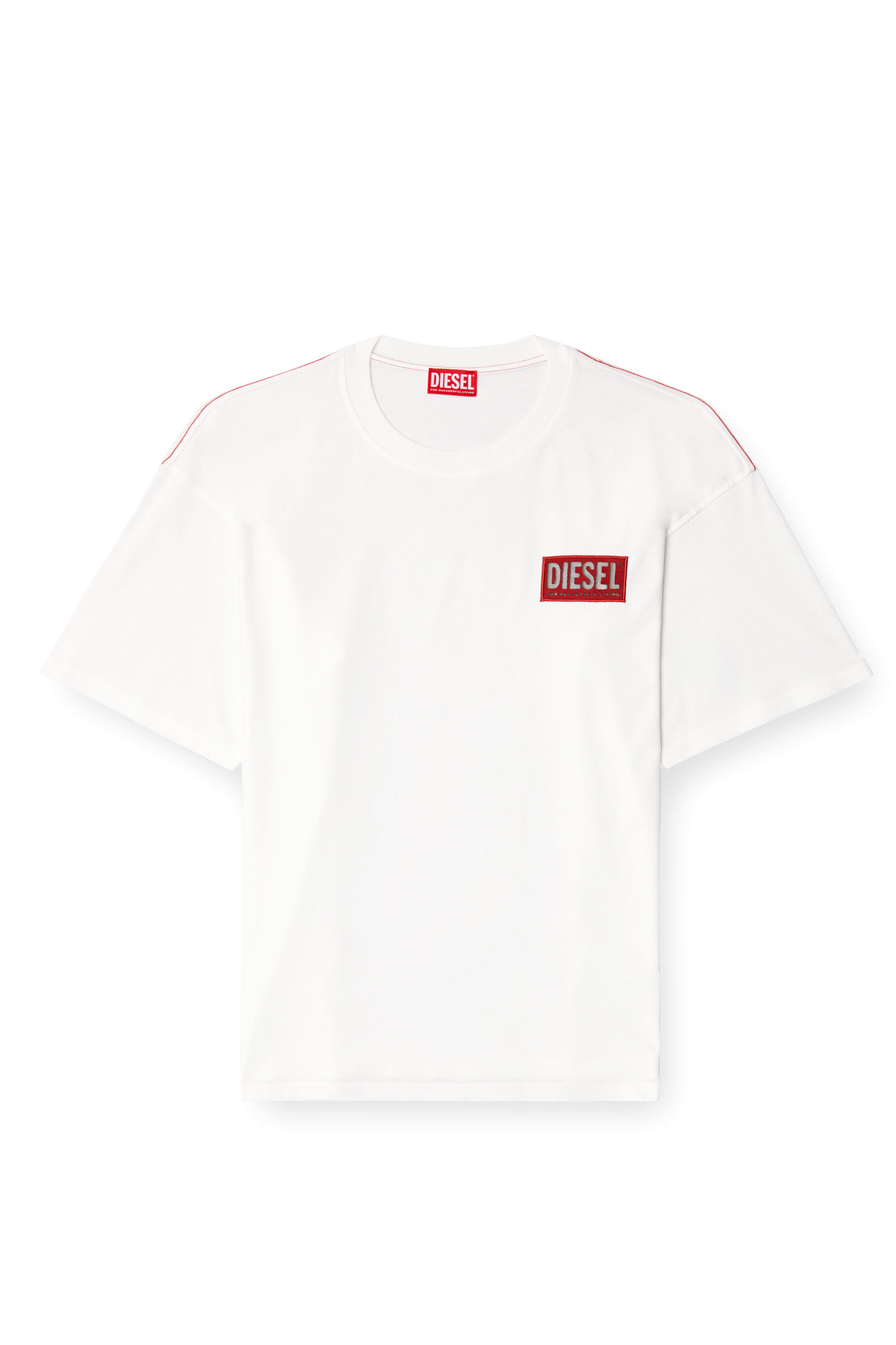 Diesel - T-BOXT-R31, Man's T-shirt with logo patch in White - 3