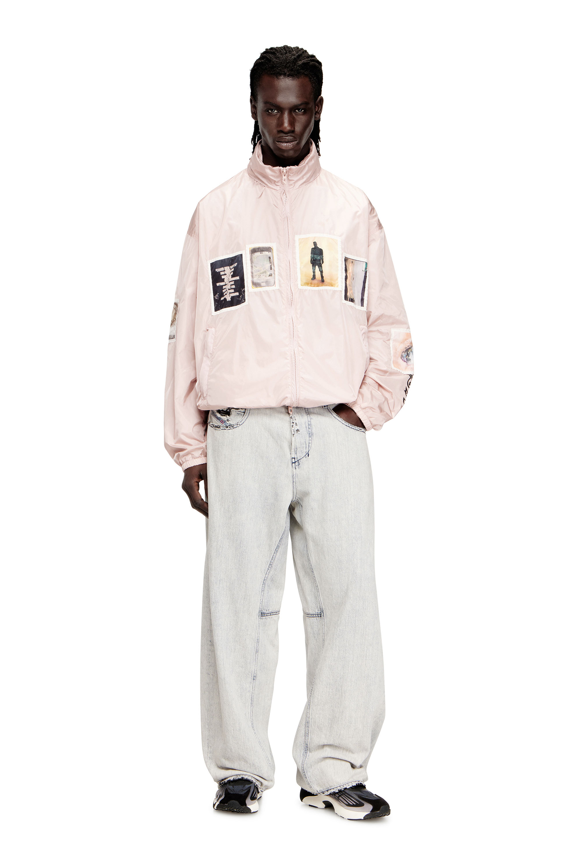 Diesel - J-CLAUS-A-GSBR, Man's Windbreaker with graphic patches in null - 1