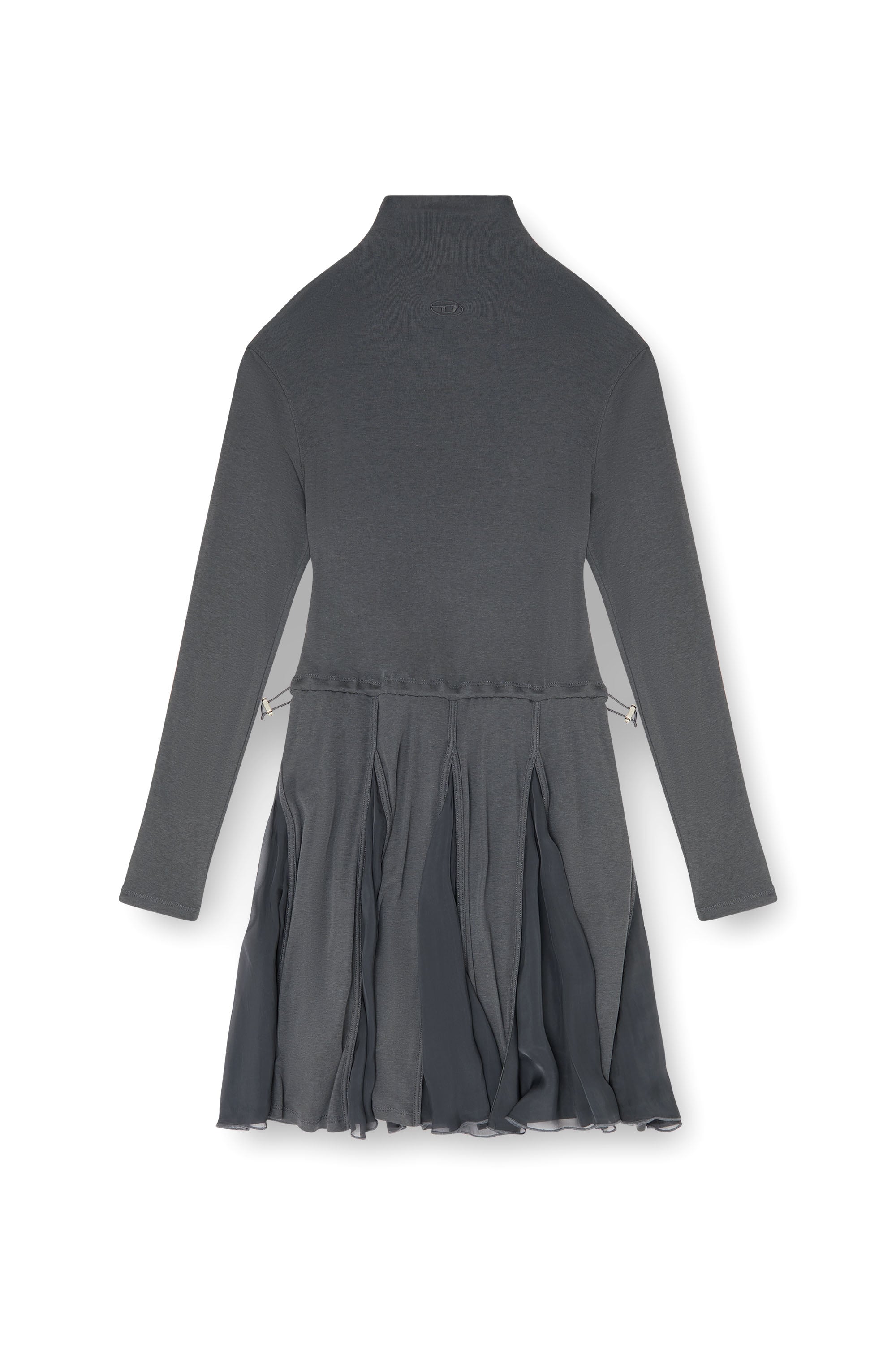 Diesel - D-REI, Woman's Turtleneck mini dress in jersey and chiffon in null - 3