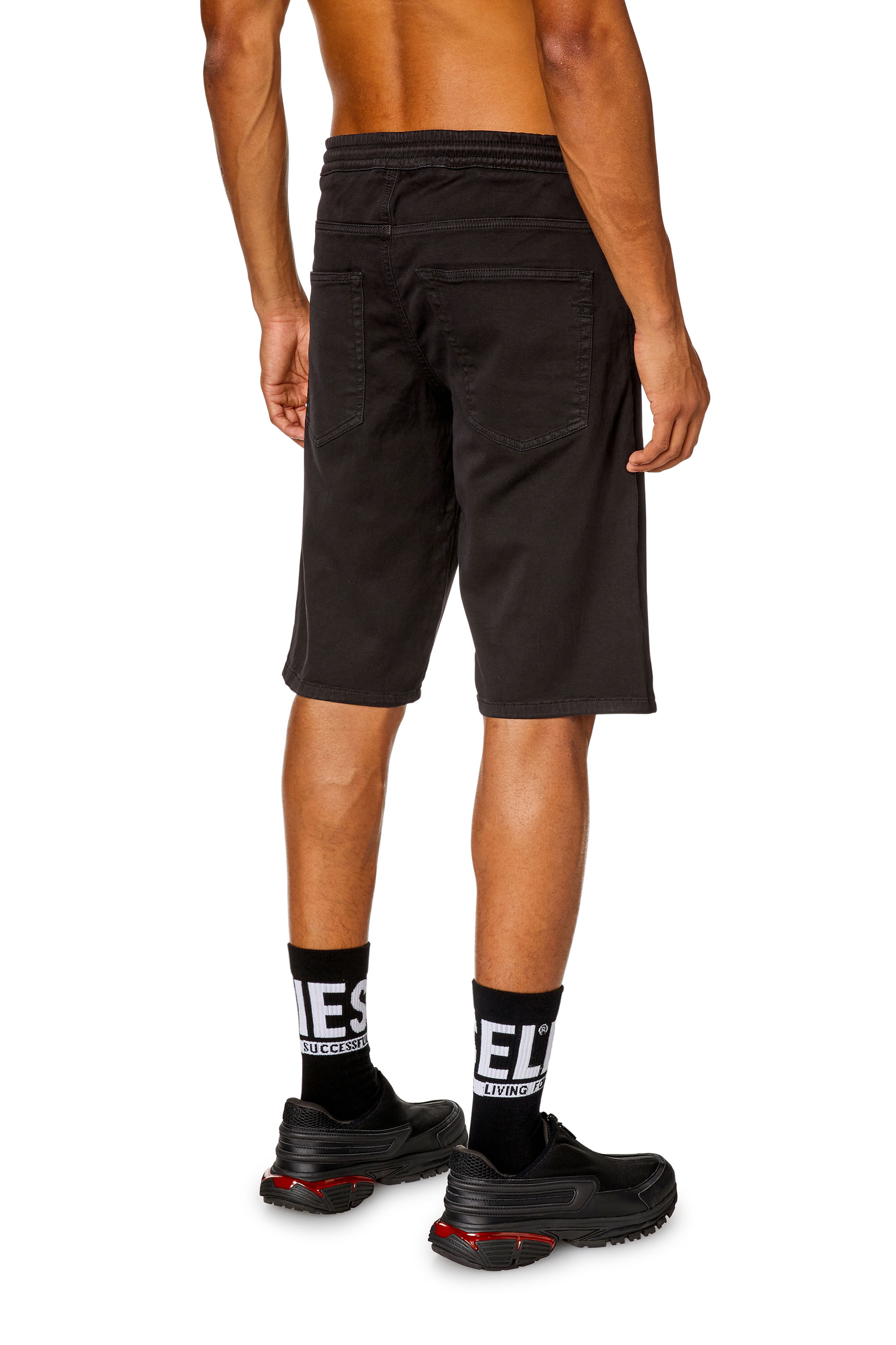 Diesel - 2033 D-KROOLEY-SHORT JOGG, Man's Chino shorts in JoggJeans in Black - 4