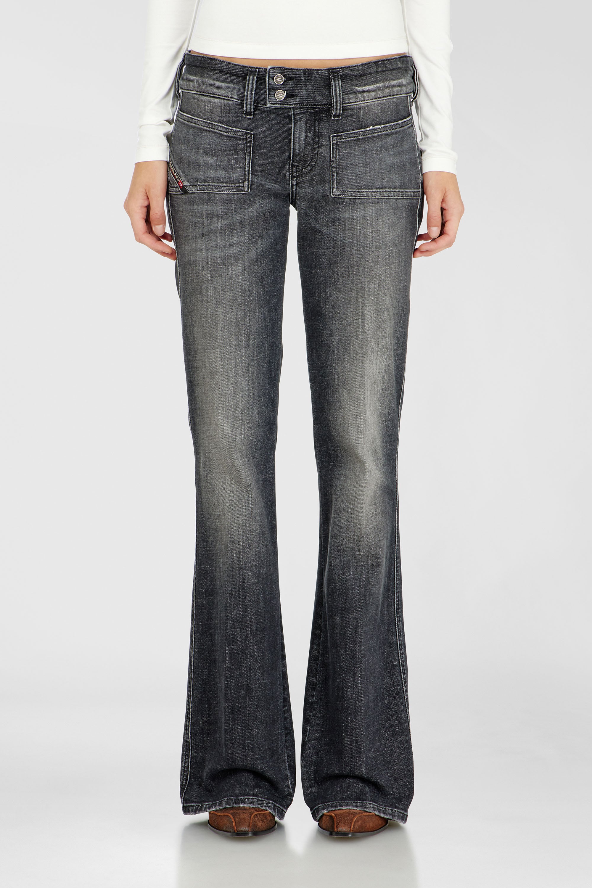 Diesel - Woman's Bootcut Jeans D-Hush 0CIAU, Black/Dark grey - 1