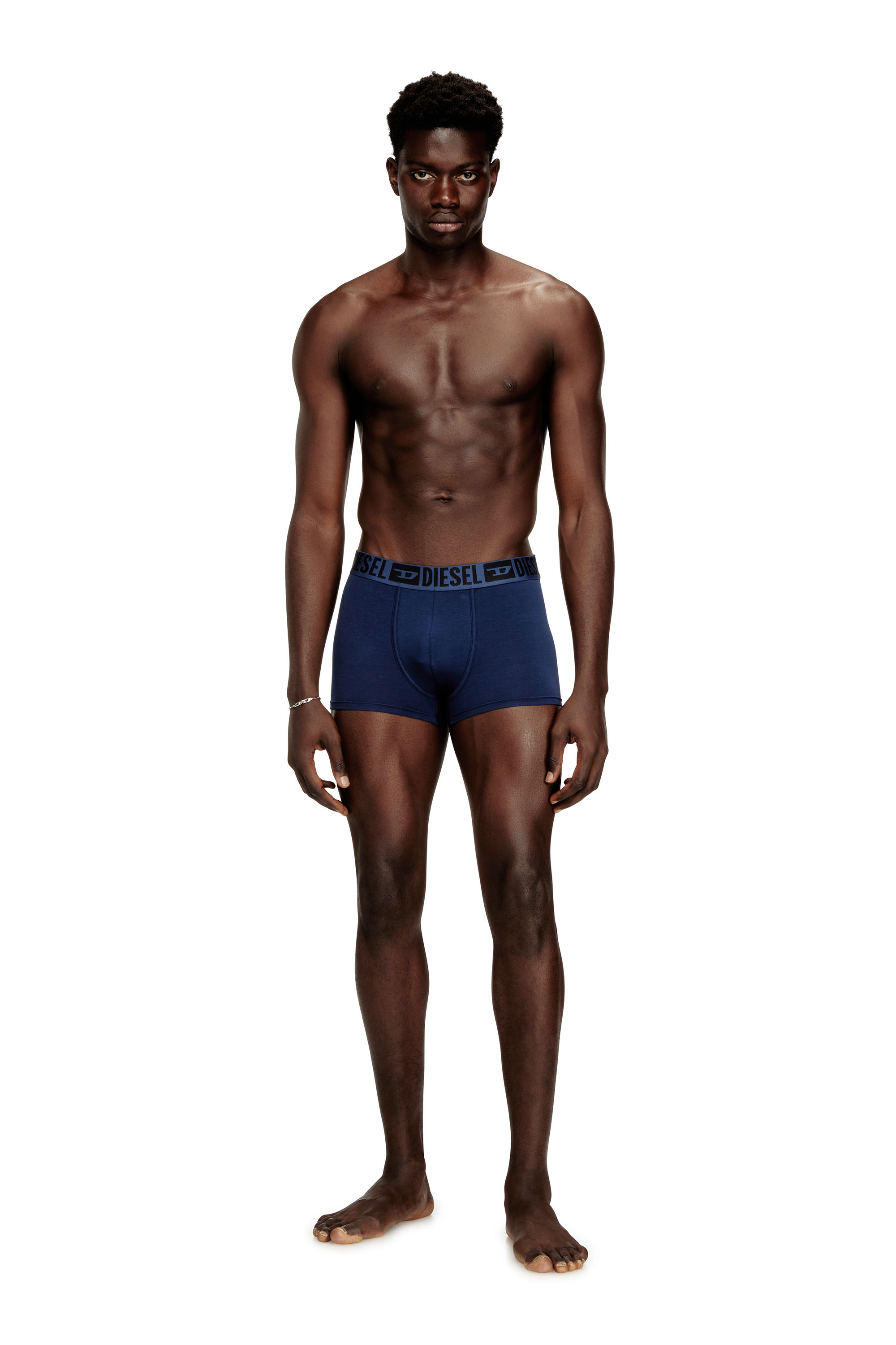 Diesel - MIKE-D-CORE-3PACK, Man's 3-pack of stretch cotton boxers with tonal waistband in Blue/Black - 3