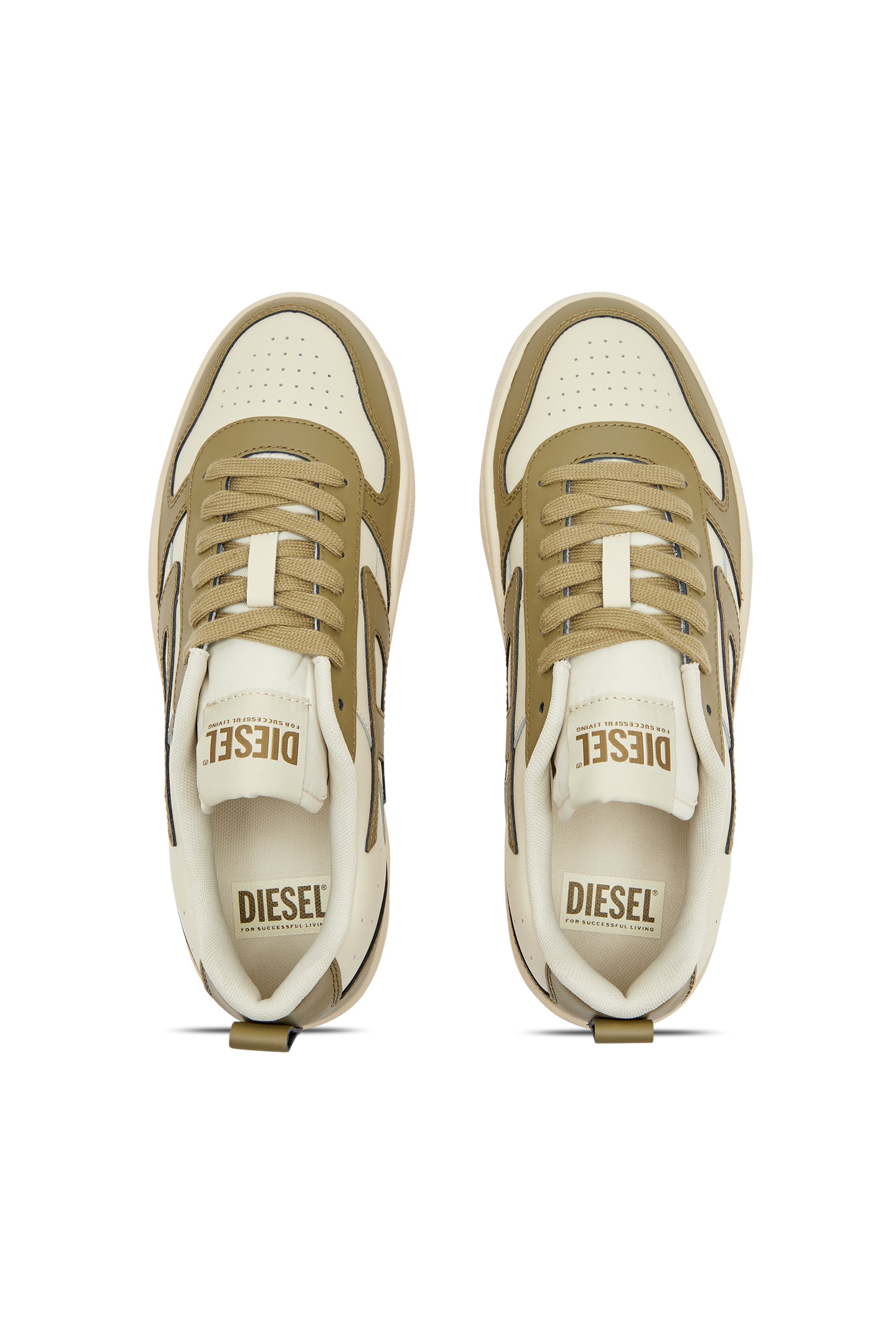 Diesel - S-UKIYO V2 LOW, Man's S-Ukiyo Low-Low-top sneakers in leather and nylon in Green/White - 5