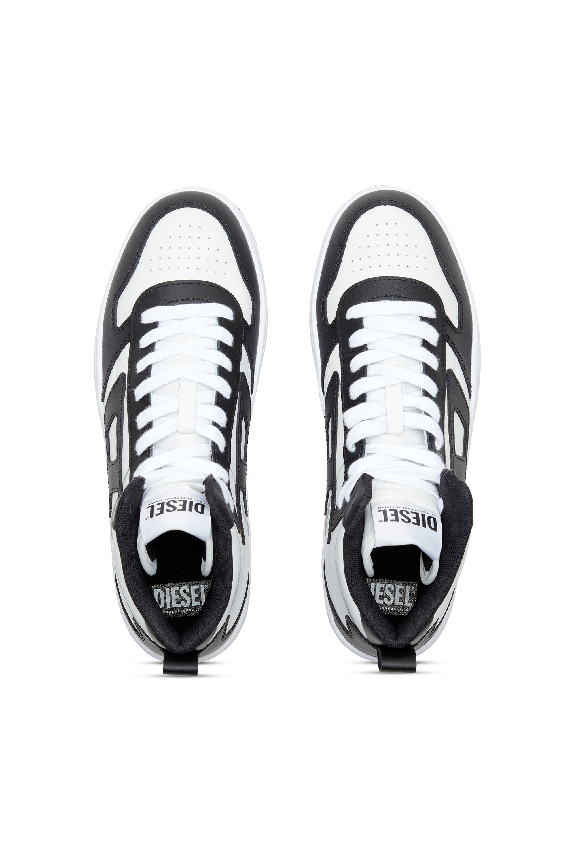 Diesel - S-UKIYO V2 MID, Man's S-Ukiyo-High-top sneakers in leather in White/Black - 5