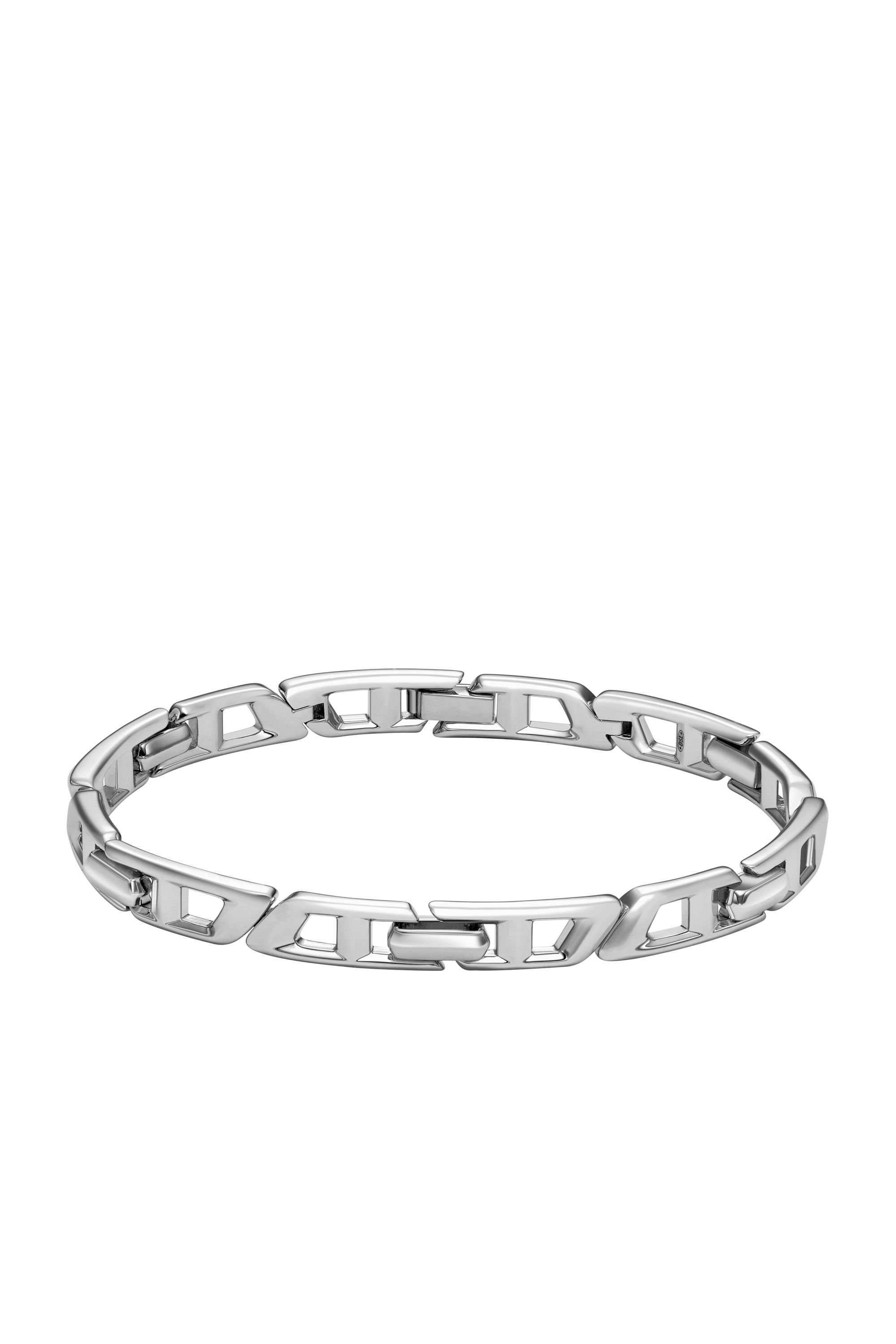 Diesel - DL1350040 STERLING SILVER JEWEL, Unisex's Sterling Silver D Logo Link Bracelet in Silver - 1