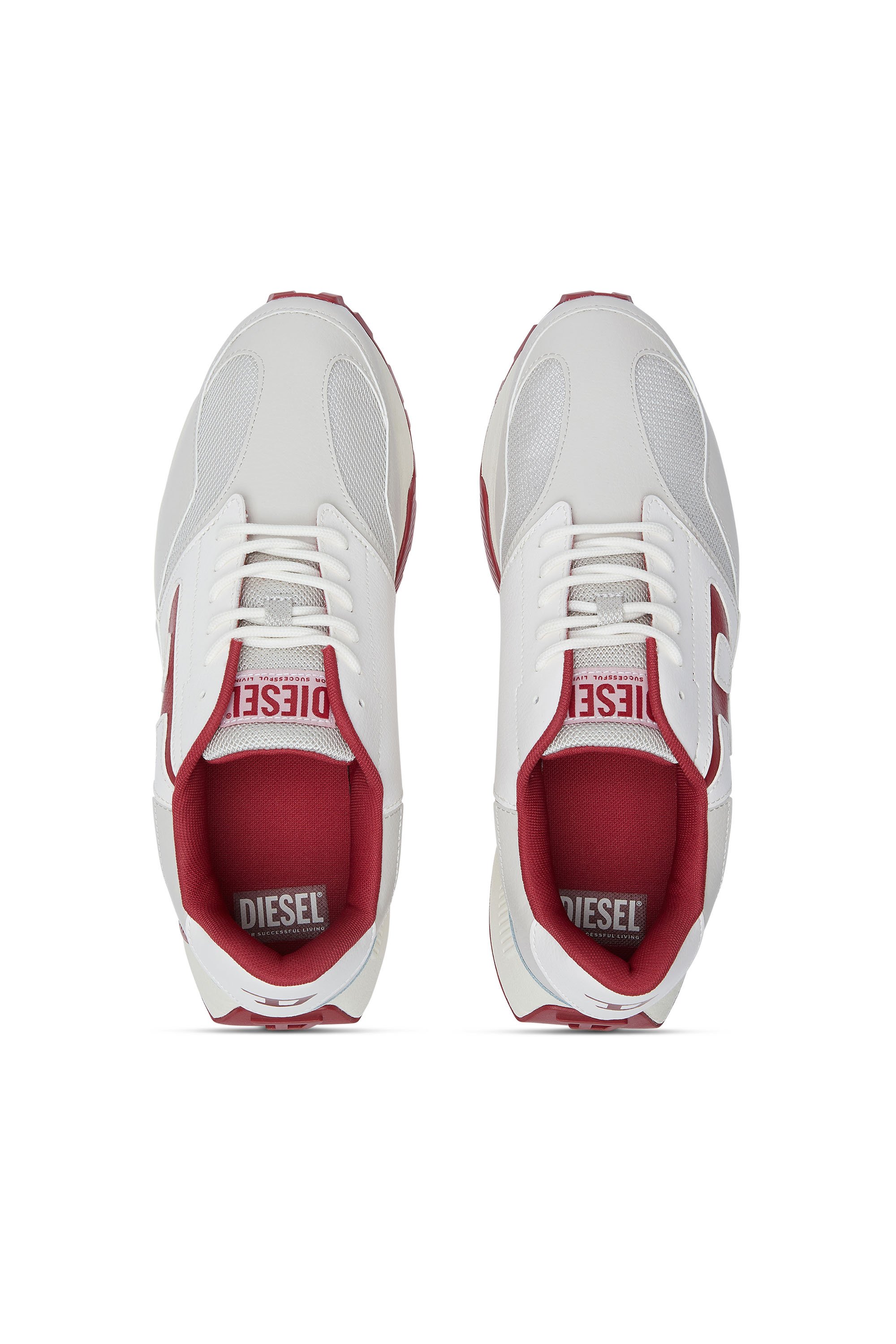 Diesel - S-TAME-D RUNNING, Man's S-Tame-D-Sneakers in mesh, suede and PU in White/Red - 5