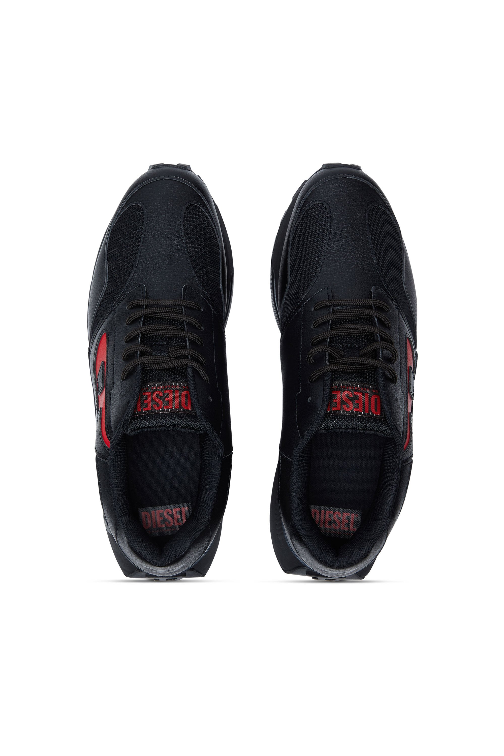 Diesel - S-TAME-D RUNNING, Man's S-Tame-D-Sneakers in mesh, suede and PU in Black/Red - 5