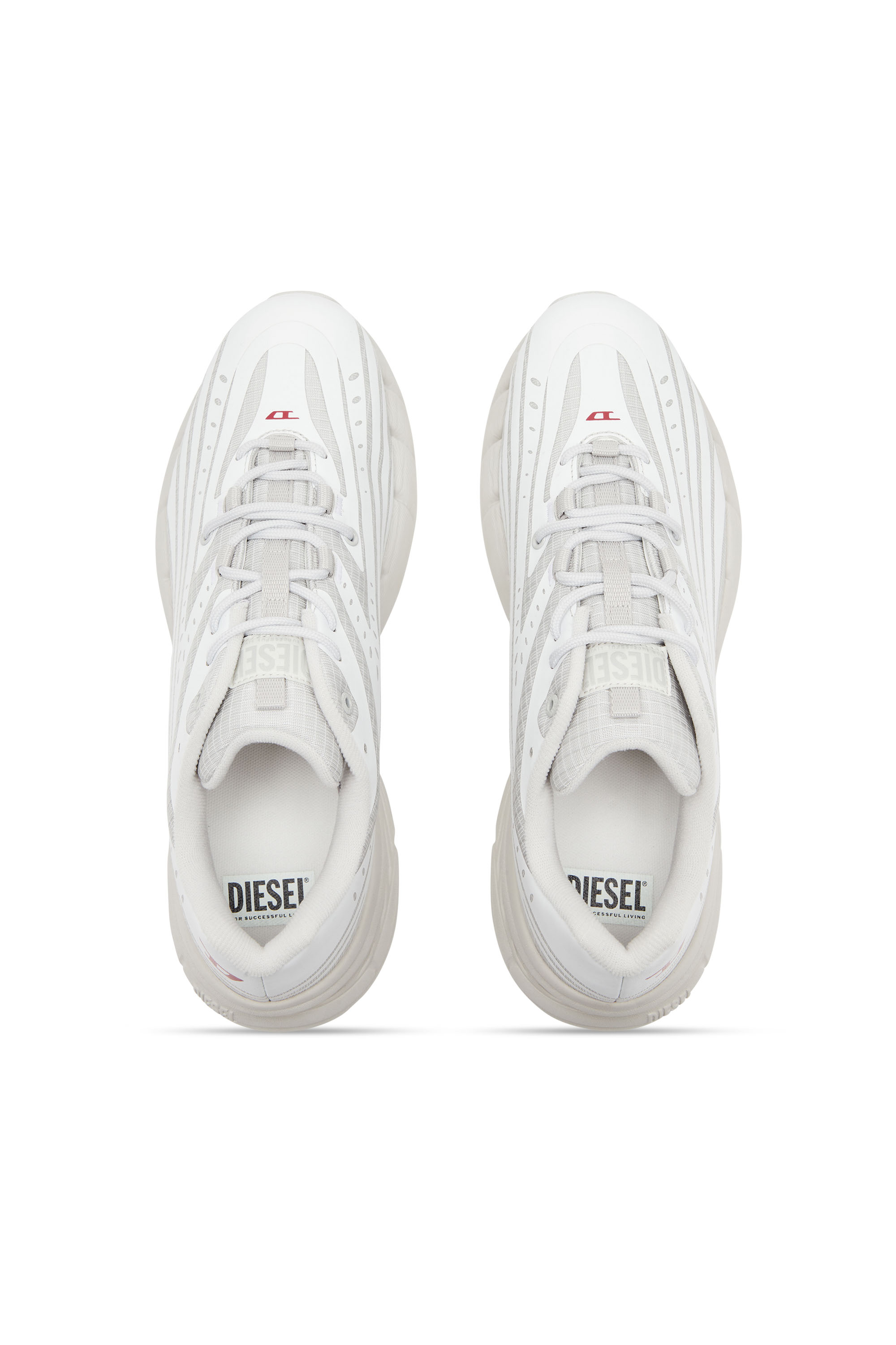 Diesel - D-AIRSPEED LOW W, Woman's D-Airspeed Low-Striped sneakers in coated ripstop in White/Grey - 5