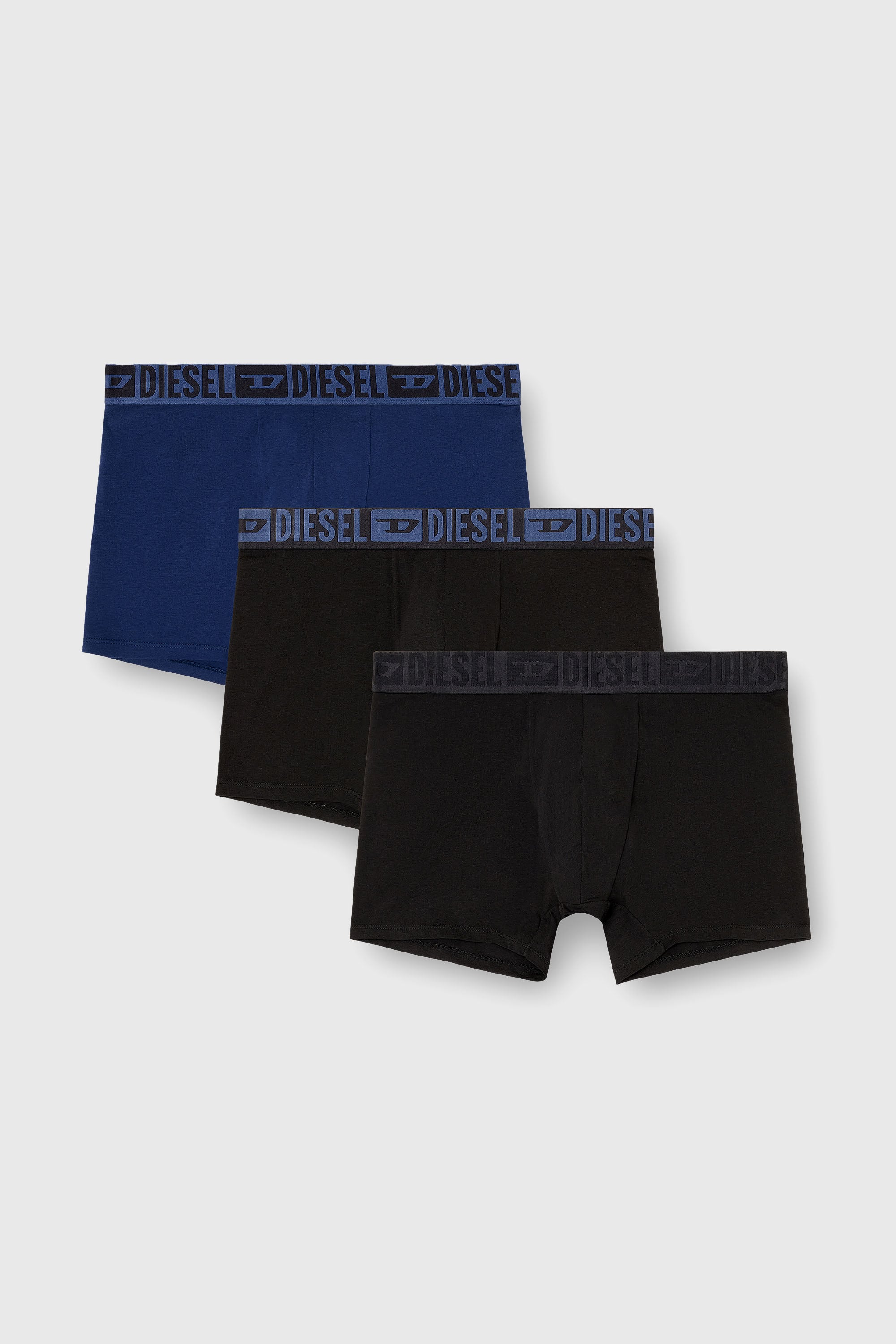 Diesel - SEBASTIAN-D-CORE-3PACK, Man's 3-pack boxer briefs in stretch cotton in Black/Blue - 1