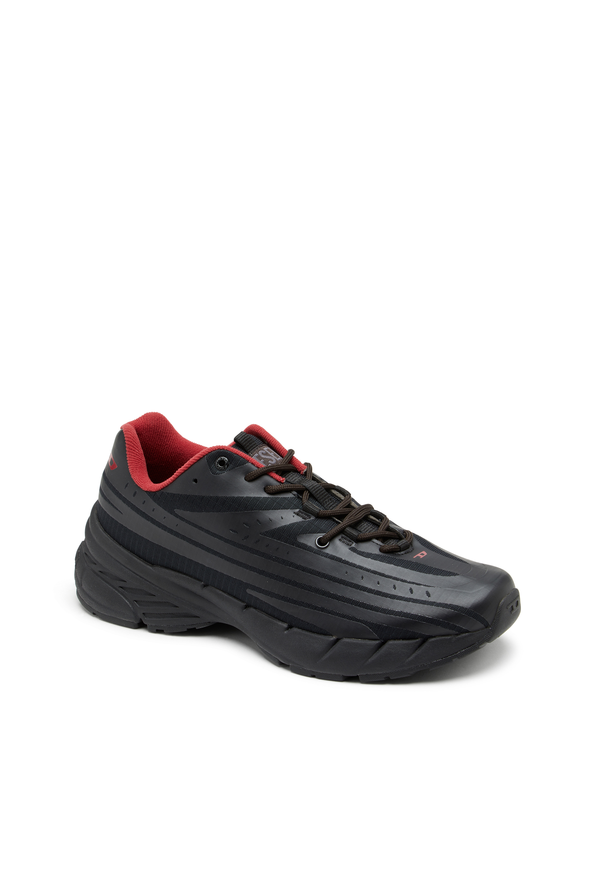 Diesel - D-AIRSPEED LOW, Man's D-Airspeed Low-Striped sneakers in coated ripstop in Black - 6