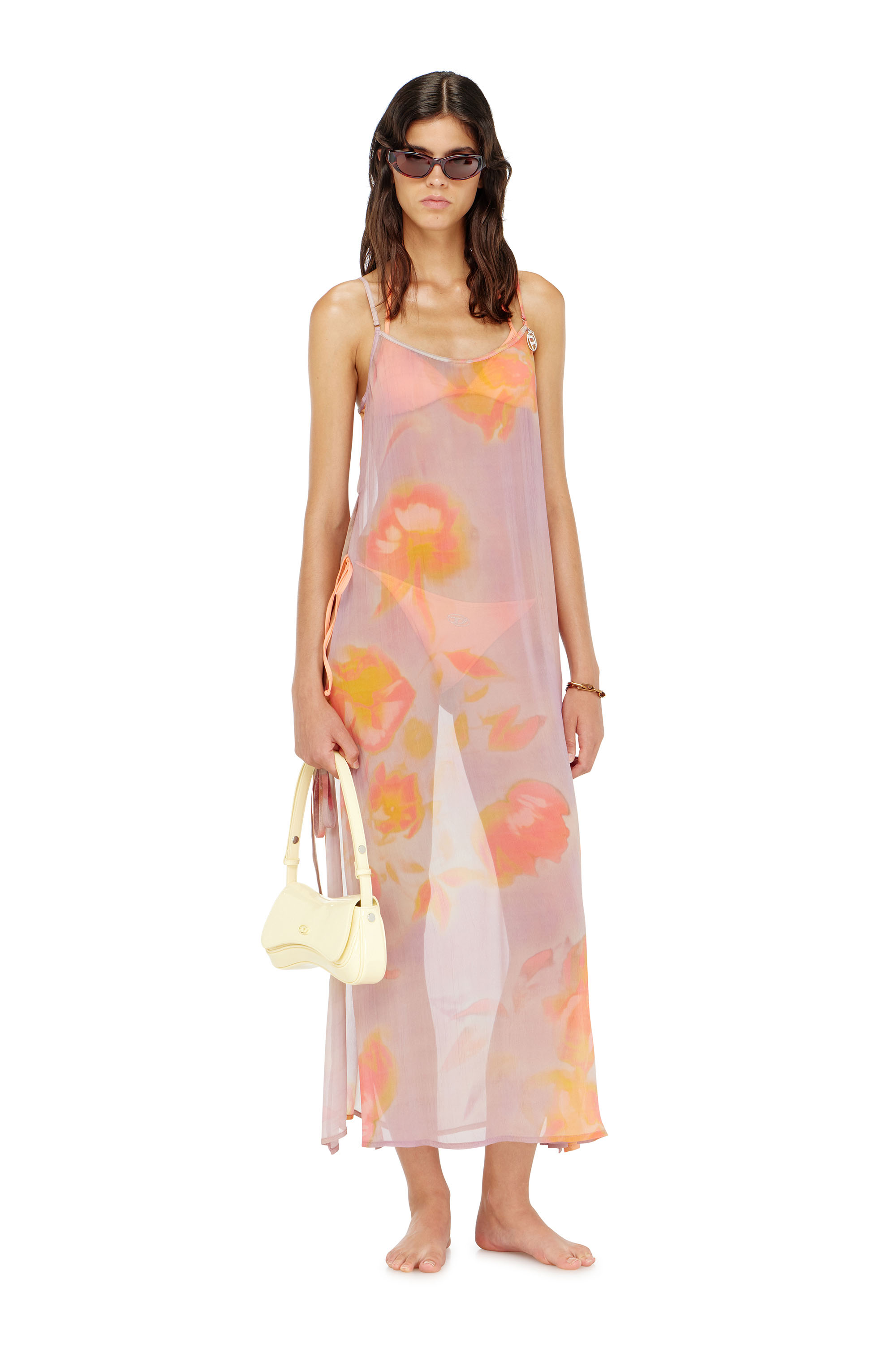 Diesel - VANYA-UTLT, Woman's Beach cover-up dress in floral chiffon in null - 2