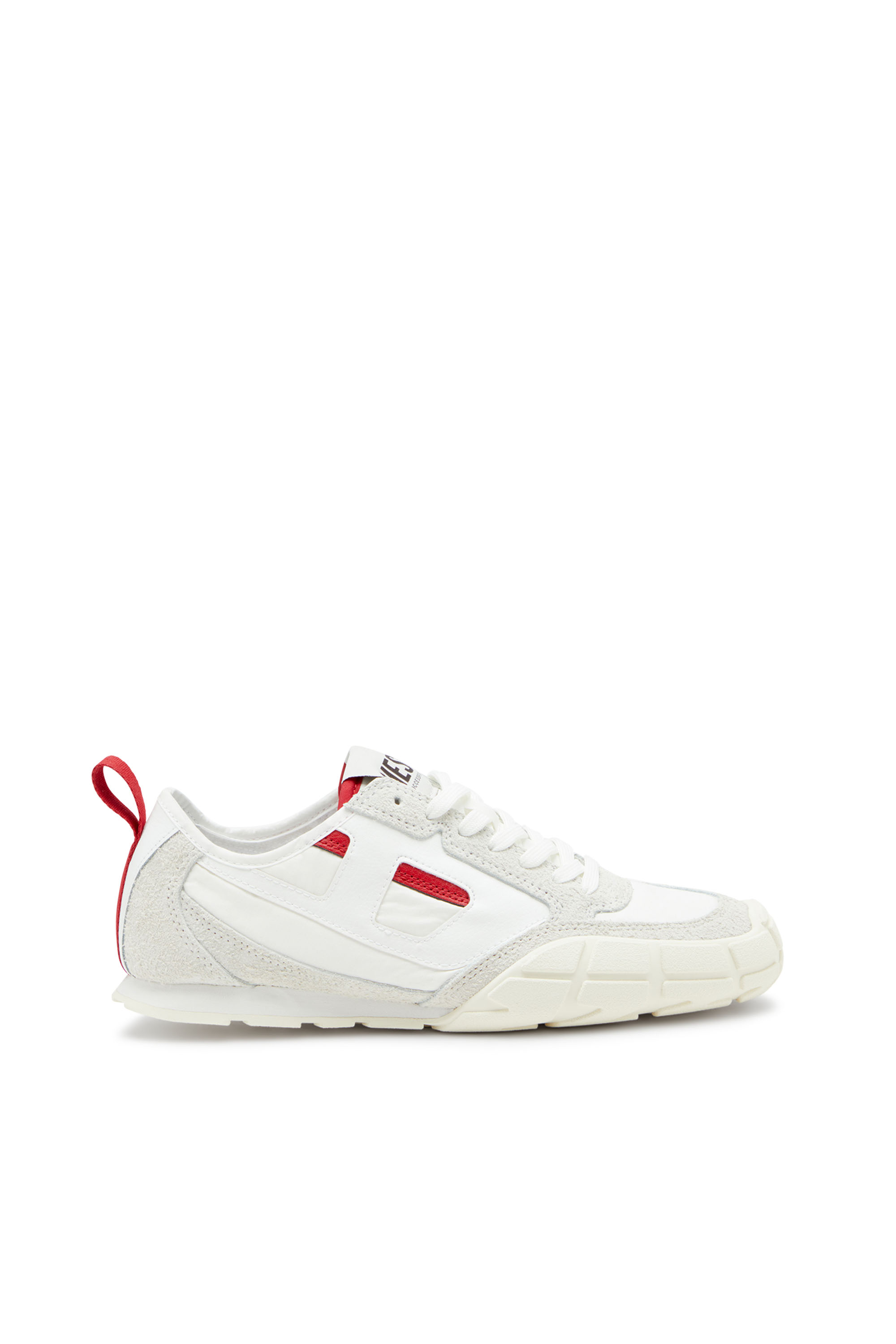 S-PAGODHA LOW W, White/Red Diesel - S-PAGODHA LOW W, Woman's S-Pagodha-Sneakers in leather, suede and ripstop in White/Red - 1