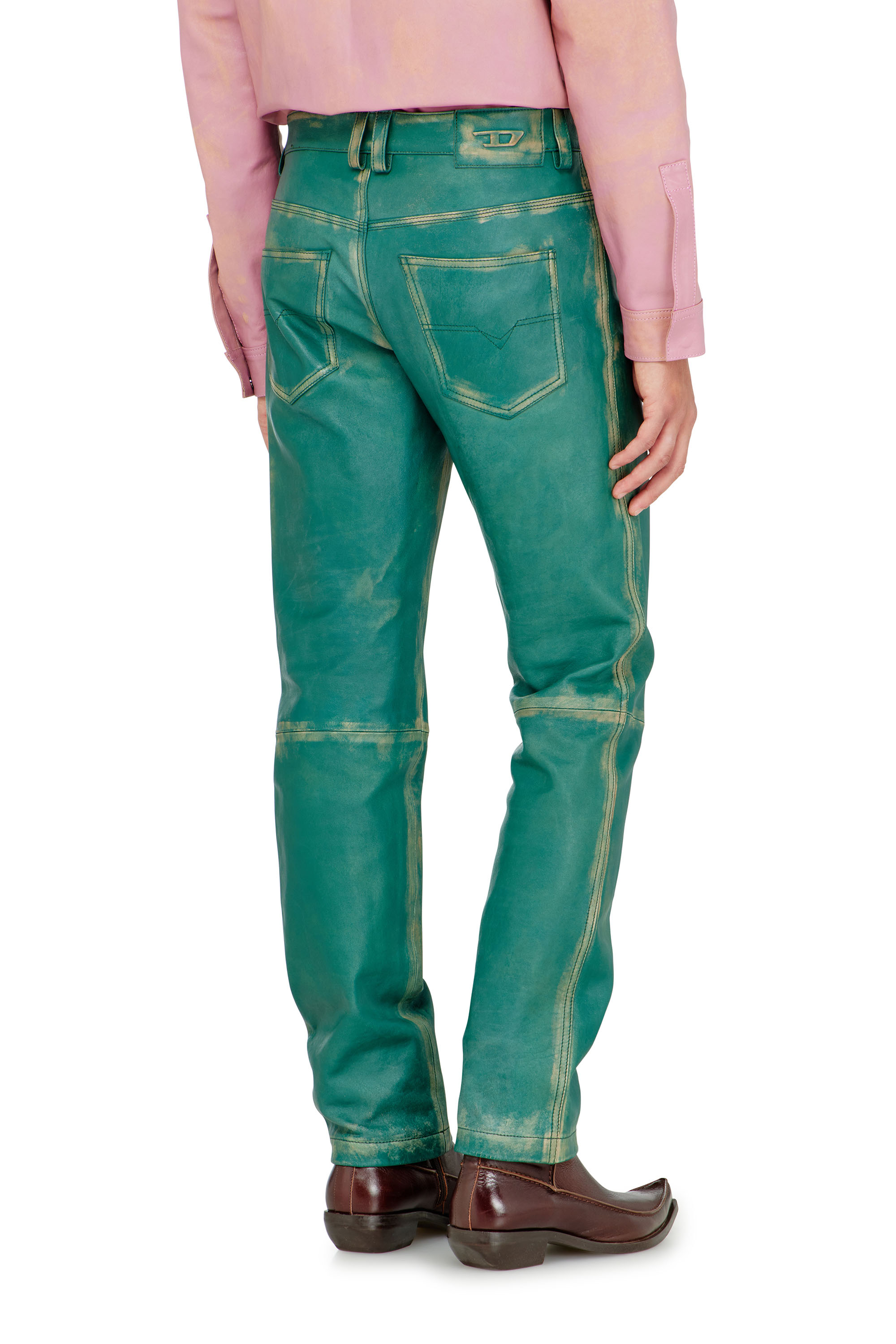Diesel - P-OCKET, Man's Pants in treated leather in null - 3