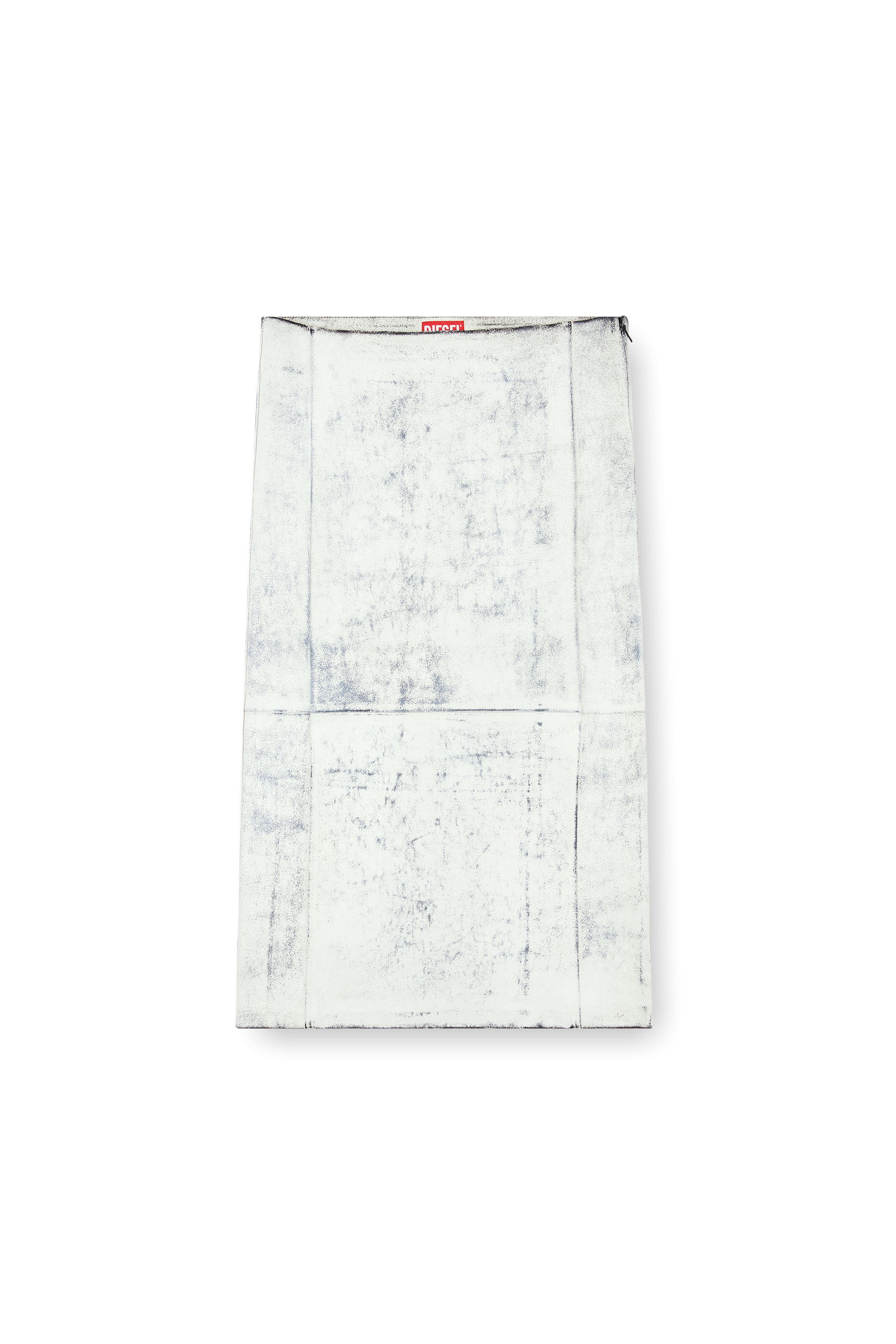 Diesel - L-ILY, Woman's Leather midi skirt with plaster effect in White - 5