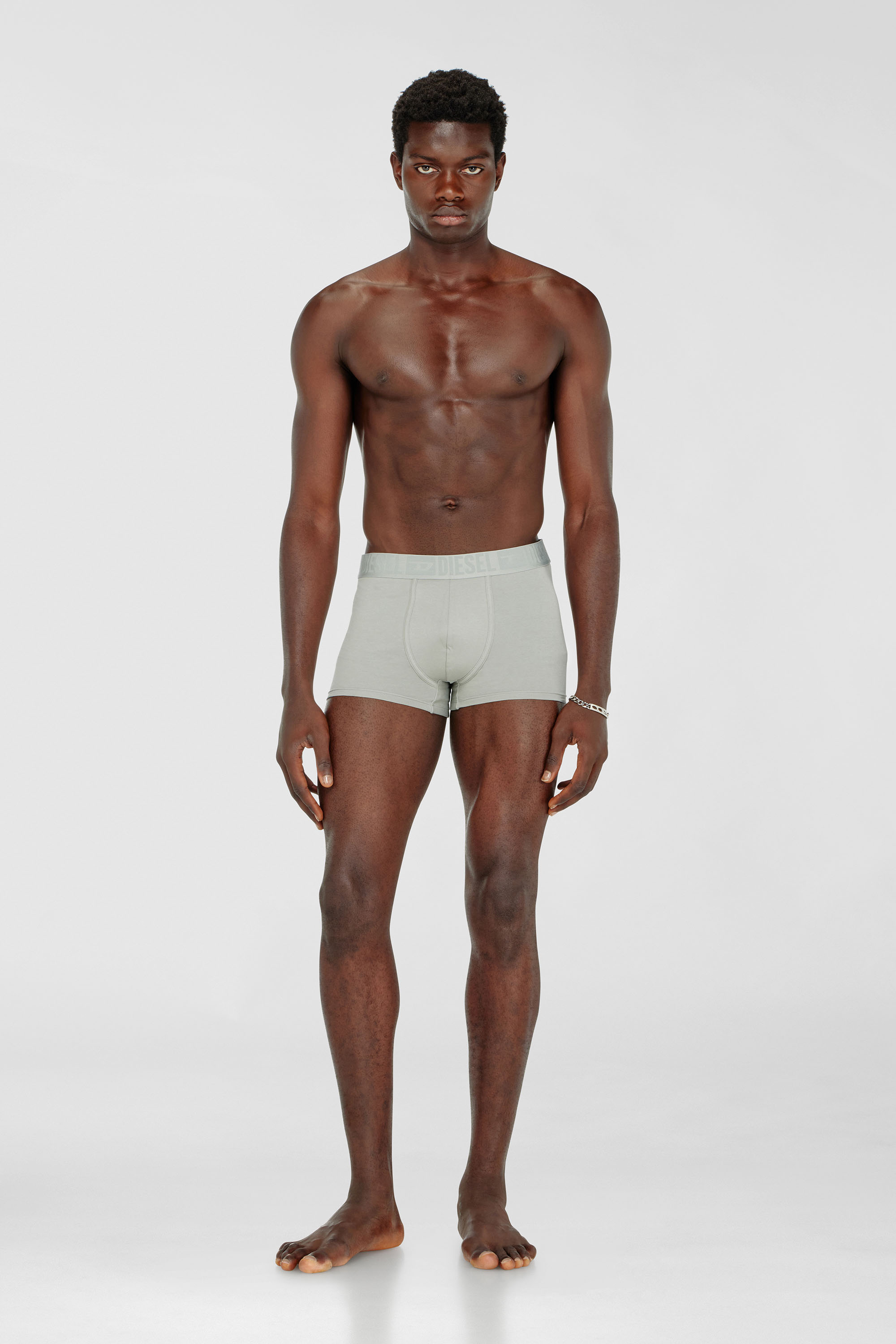 Diesel - MIKE-D-CORE-3PACK, Man's 3-pack of stretch cotton boxers with tonal waistband in Gray/Black - 2
