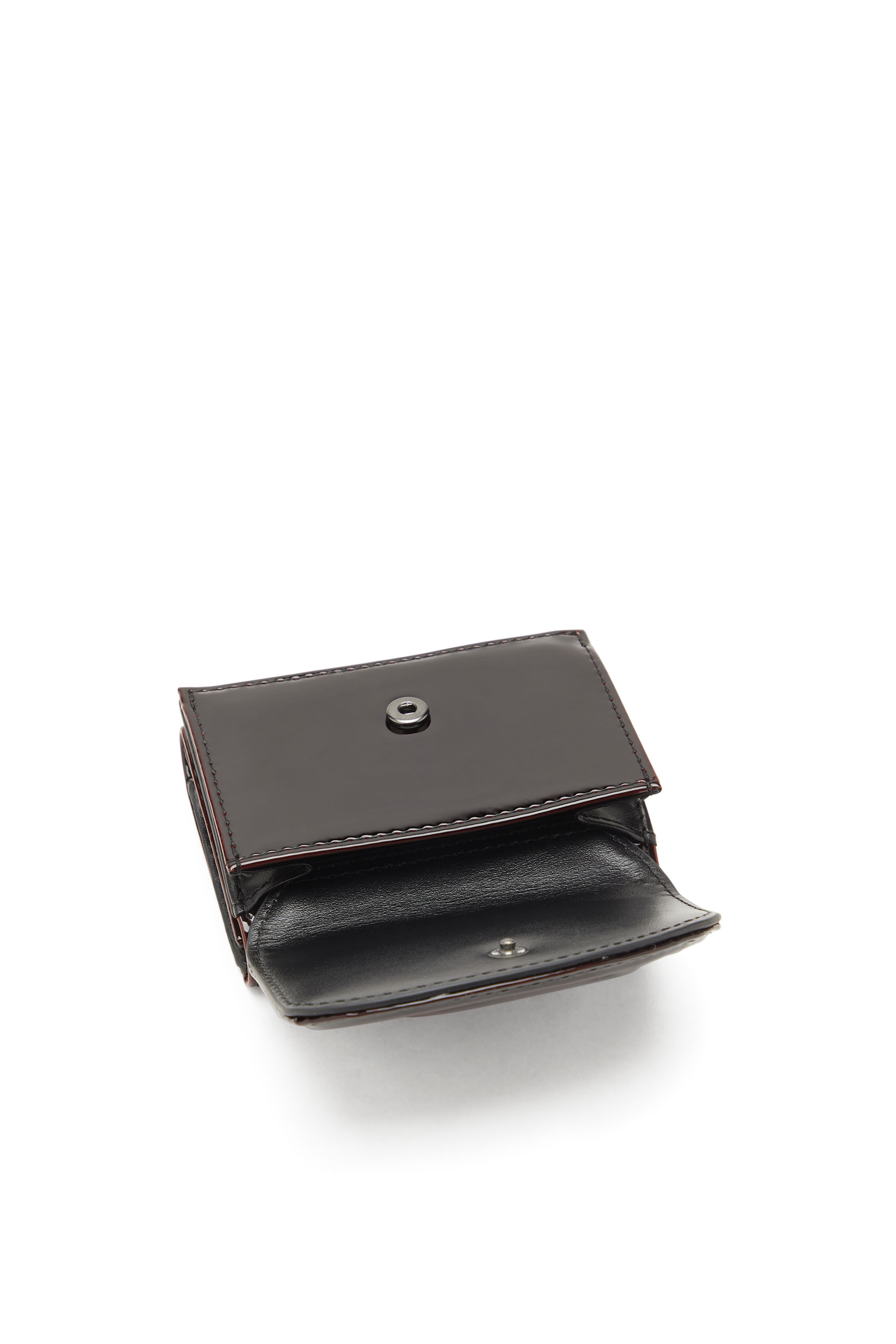 Diesel - 1DR  TRI FOLD COIN XS II, Woman's Tri-fold wallet in liquid PU in Burgundy - 4