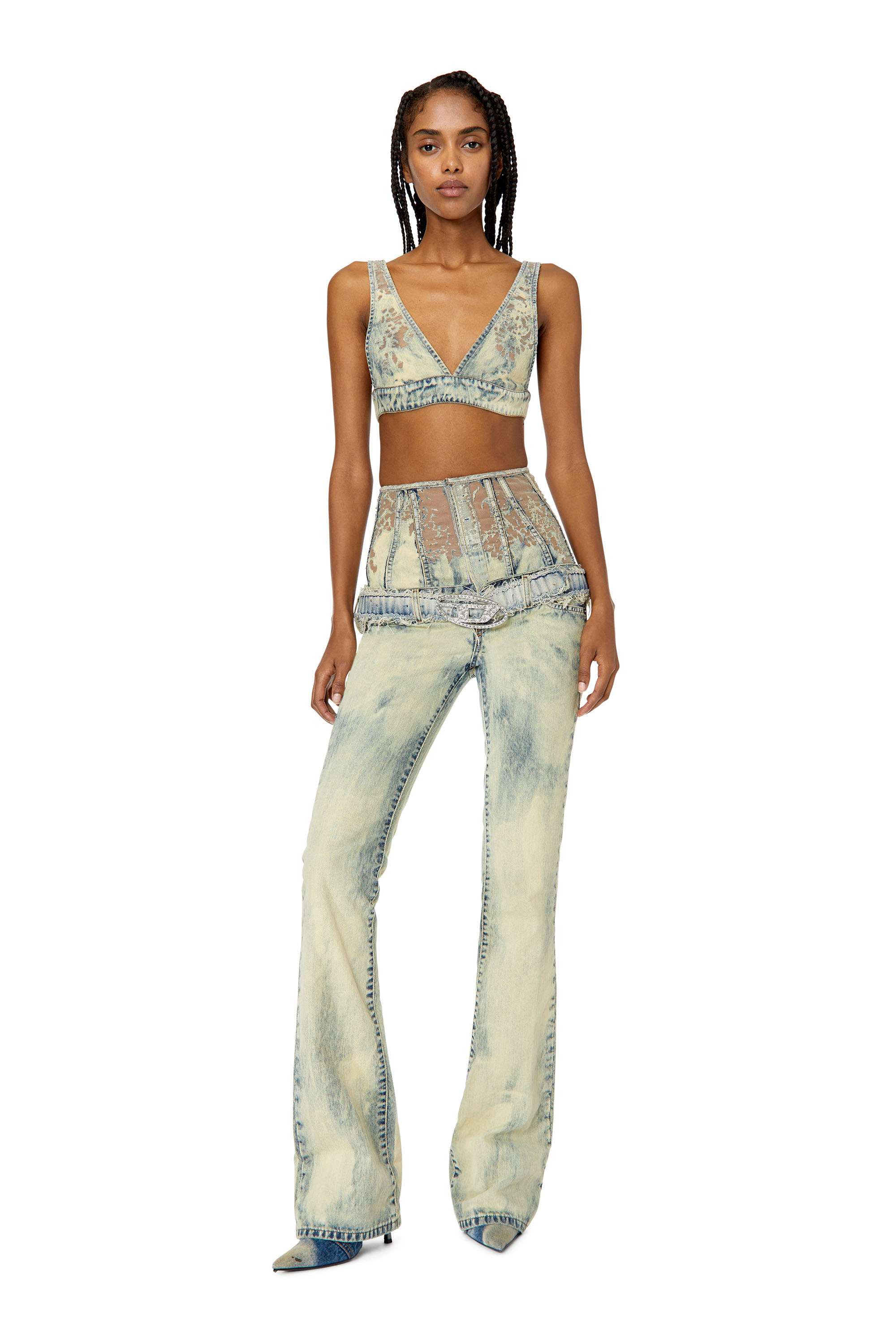 Bootcut and Flare Jeans 1969 D-Ebbey 068GP, Light Blue Diesel - Woman's Bootcut and Flare Jeans 1969 D-Ebbey 068GP, Light Blue - 1