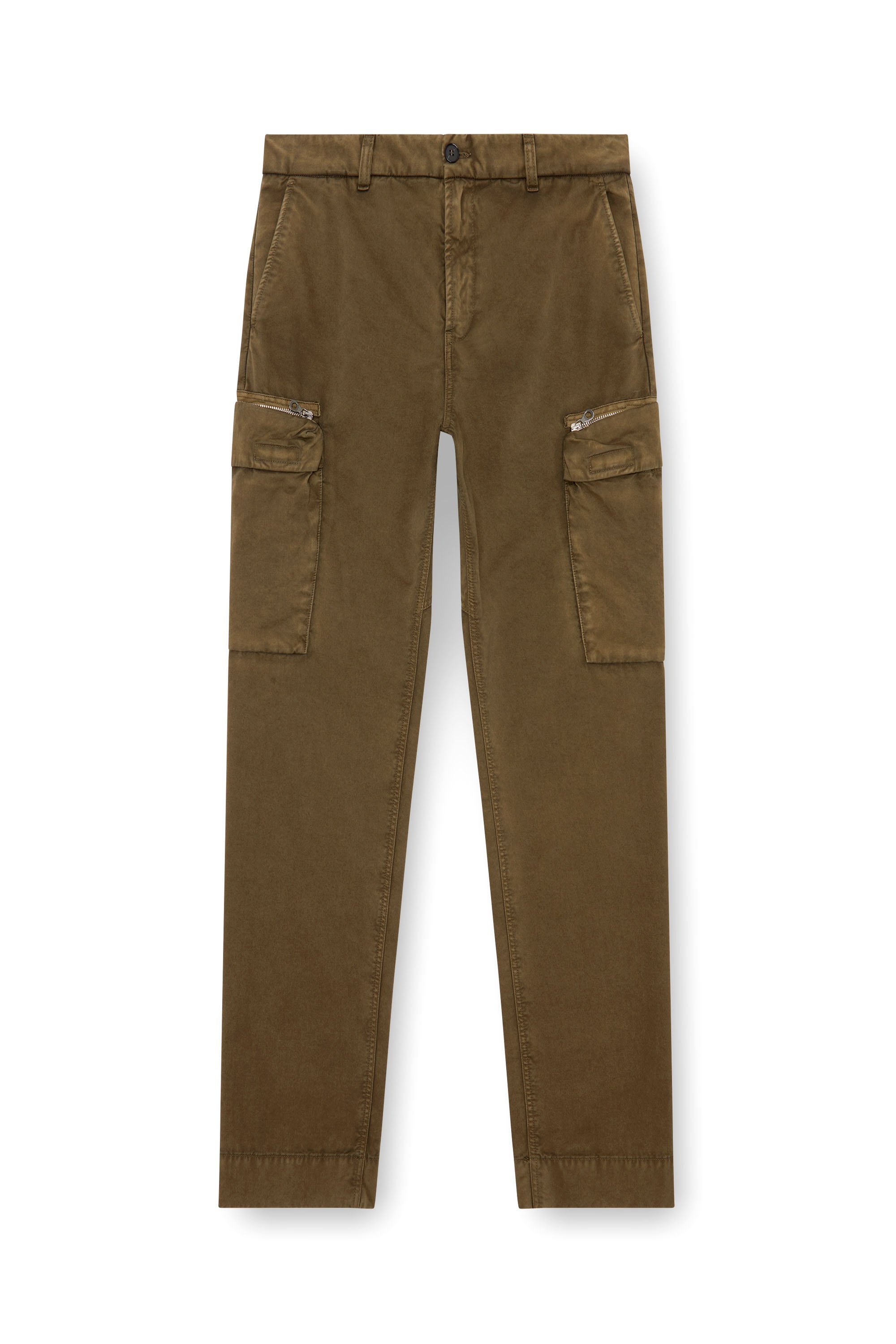 Diesel - P-YE, Man's Pants in faded peachskin twill in Military Green - 3