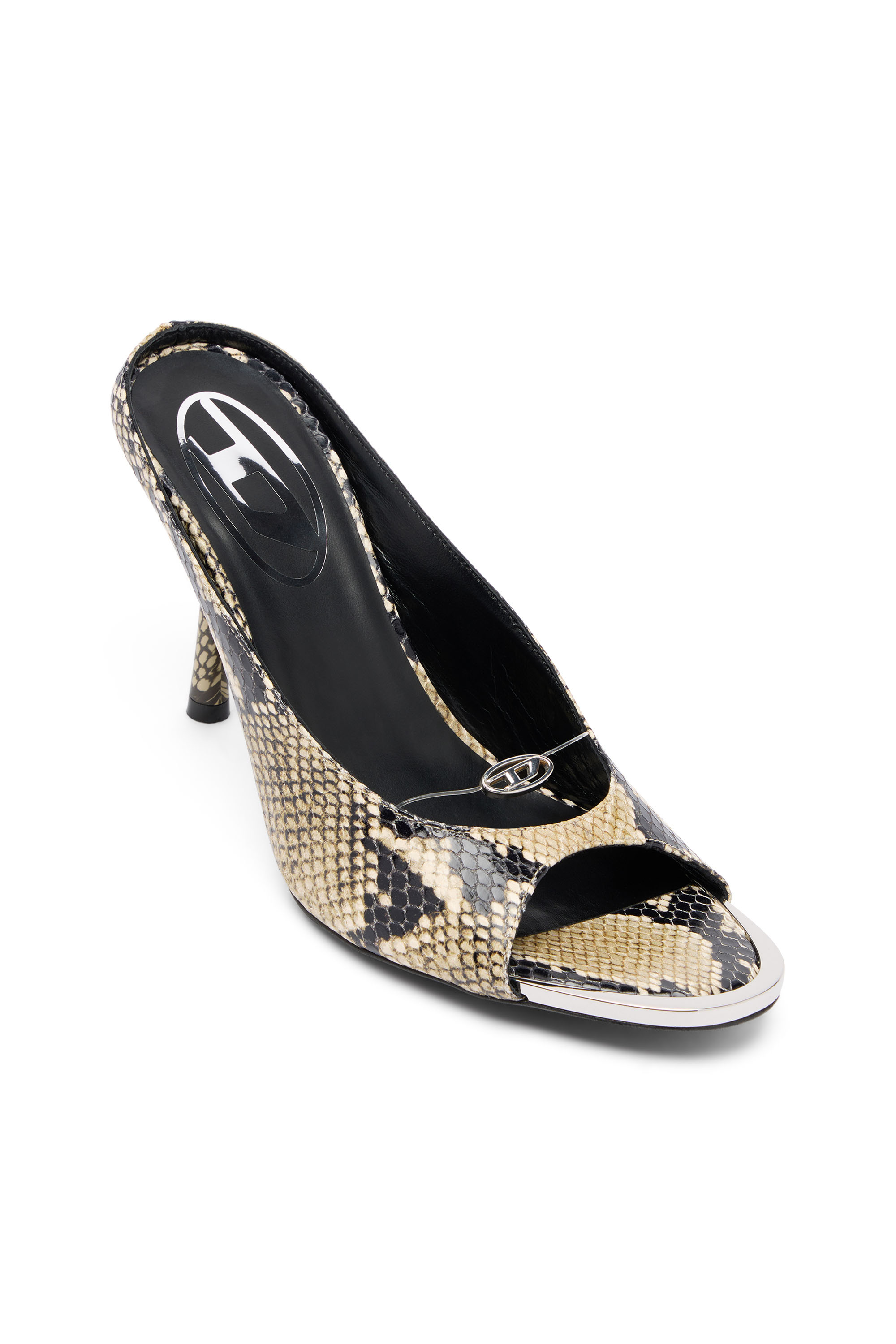 Diesel - D-DIAM'S SA 90, Woman's D-Diam's-High leather mule with floating Oval D in null - 6