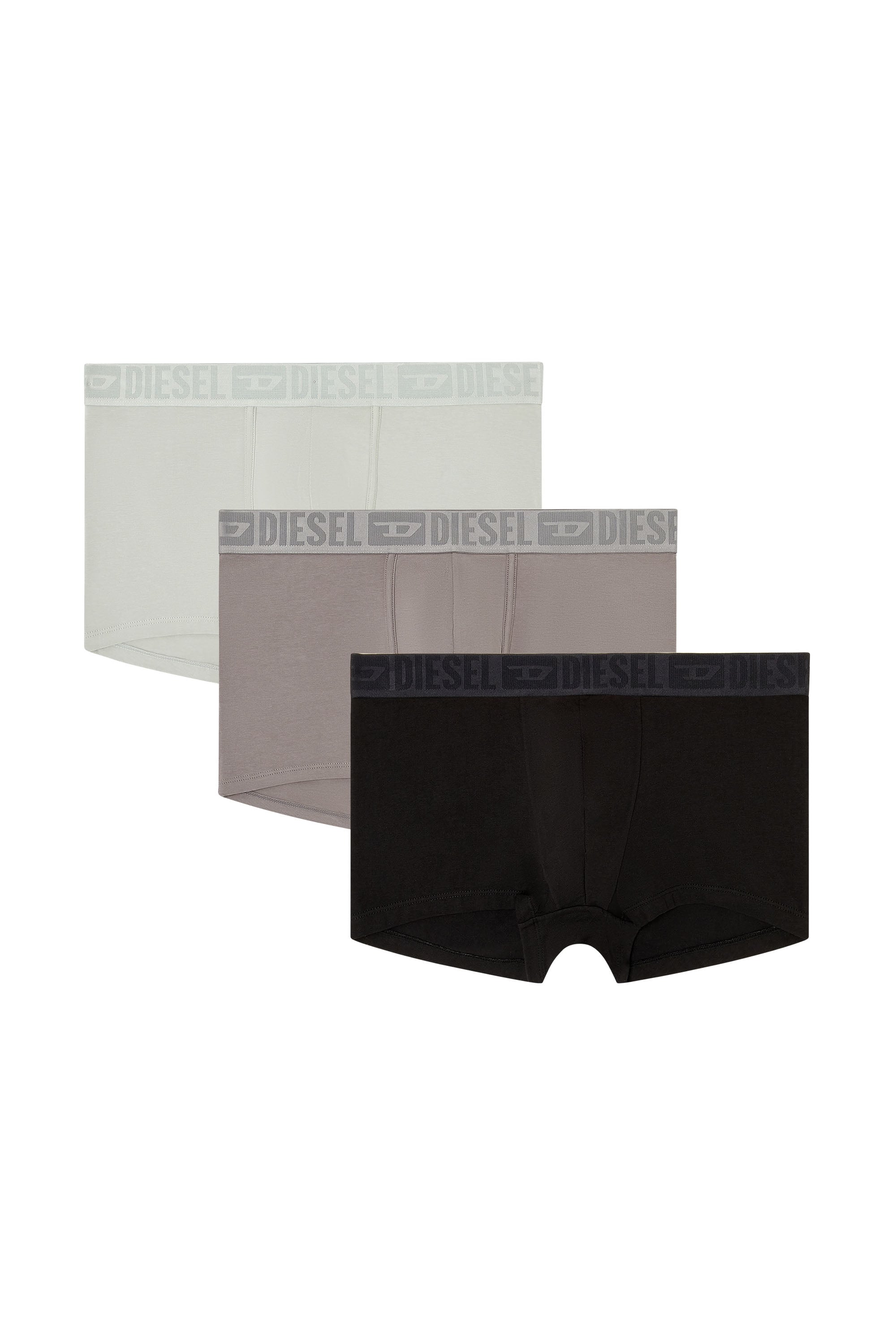 Diesel - MIKE-D-CORE-3PACK, Man's Three-pack of stretch cotton boxer briefs with tonal waistband in Gray/Black - 1