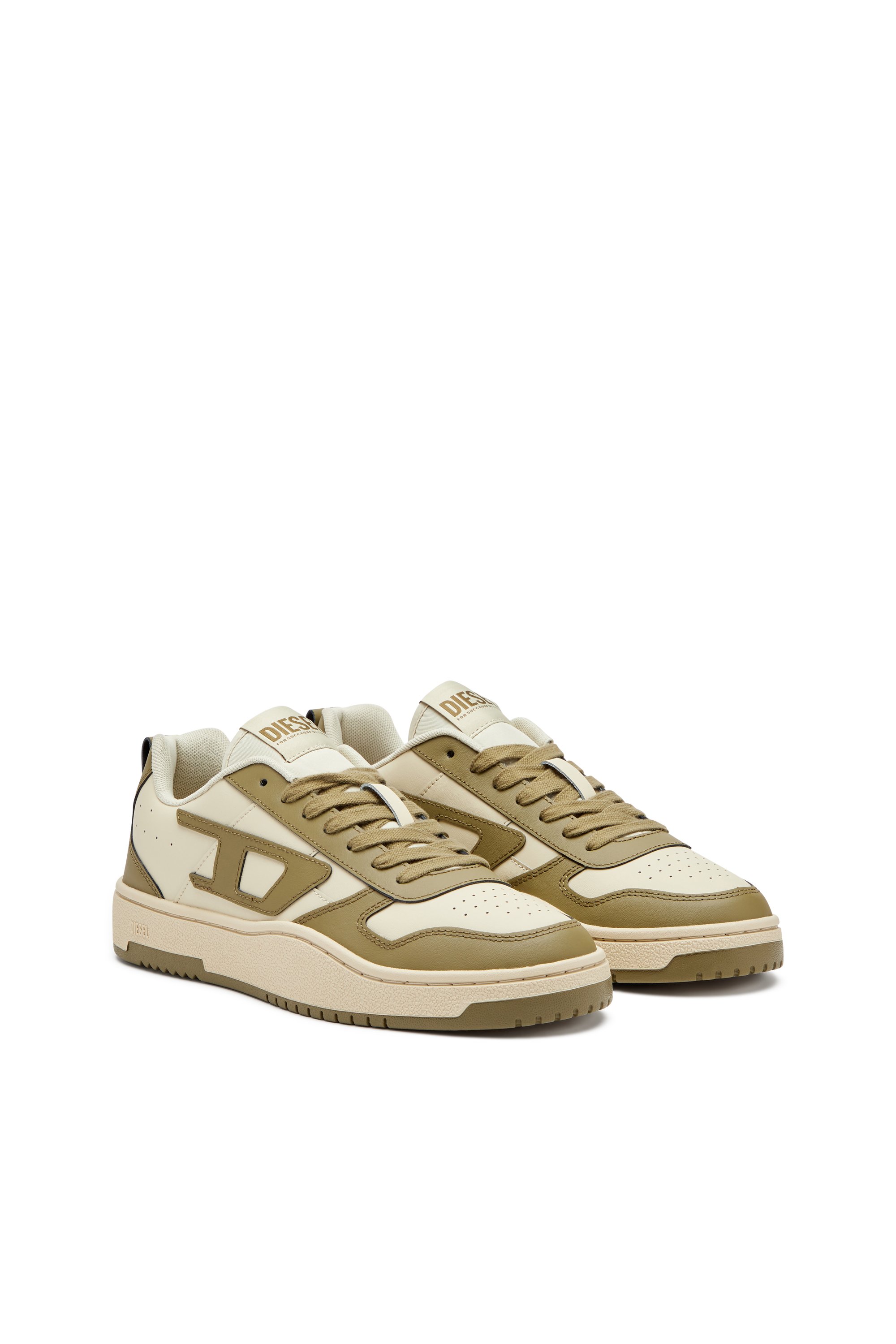 Diesel - S-UKIYO V2 LOW, Man's S-Ukiyo Low-Low-top sneakers in leather and nylon in Green/White - 2