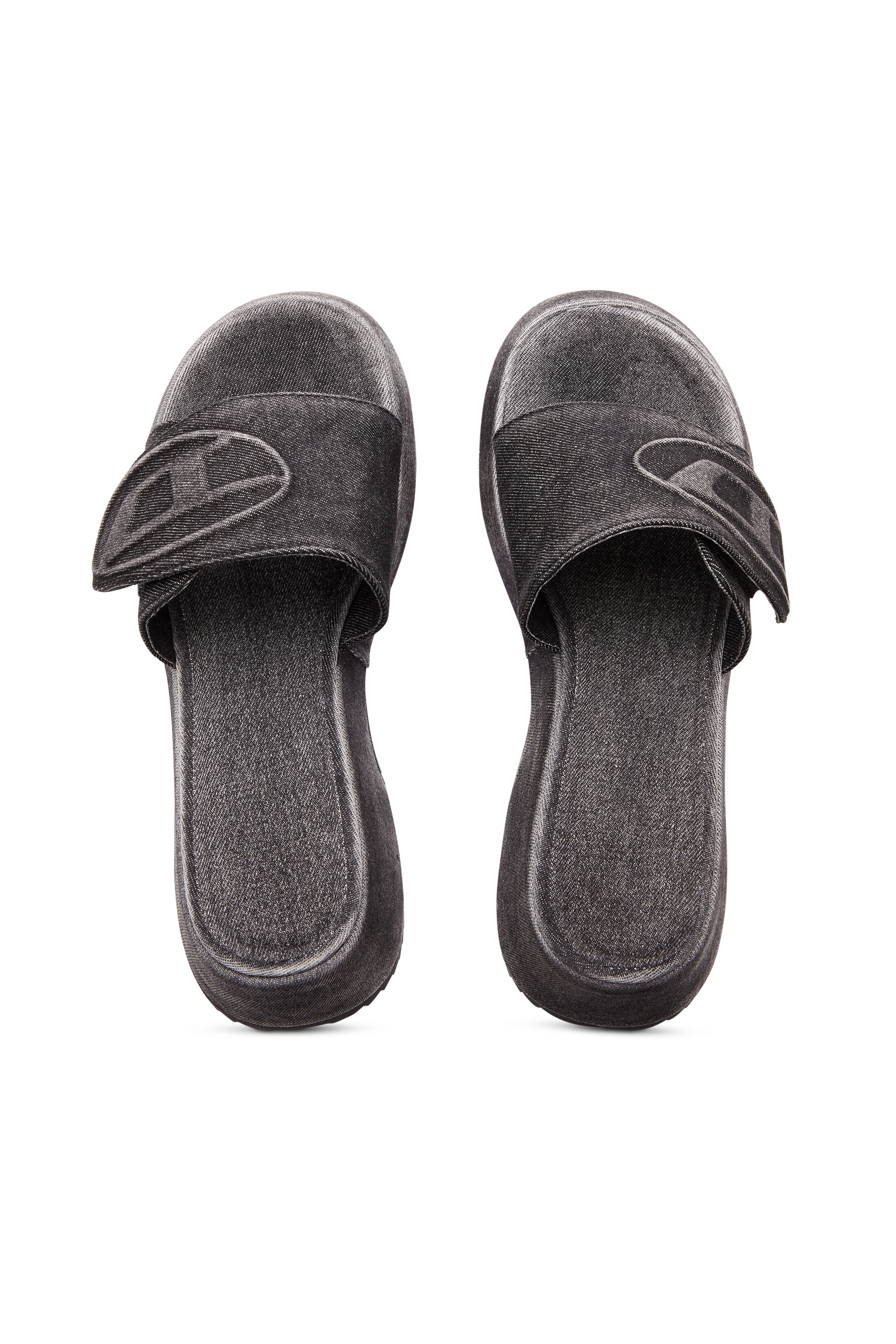 Diesel - SA-OVAL D PF W, Woman's Sa-Oval D-Denim slide sandals with Oval D strap in Black - 5