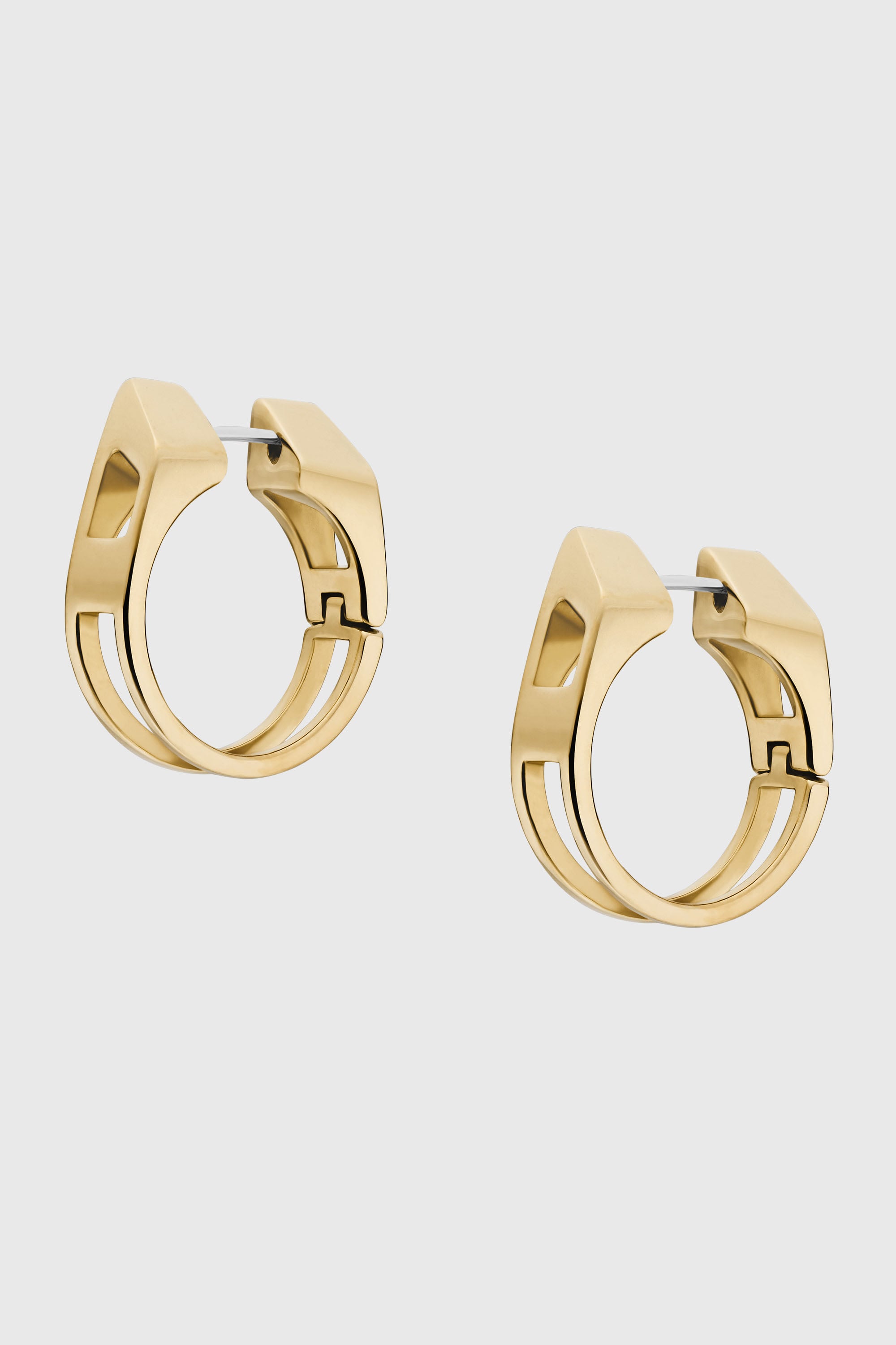 Diesel - DX1671710 JEWELLERY, Unisex's Gold-Tone Stainless Steel Hoop Earrings in Gold - 2