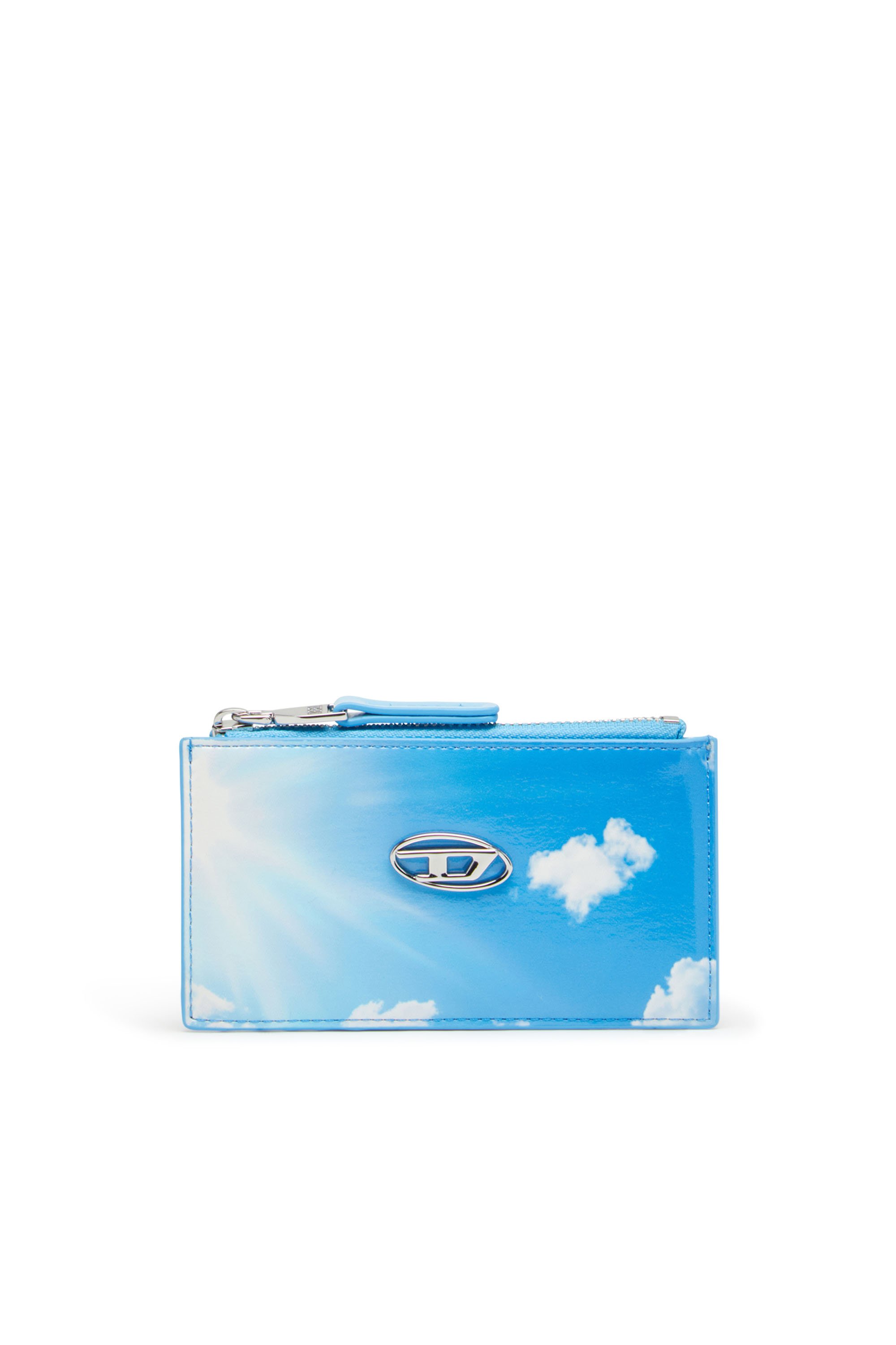 Diesel - PLAY CARD HOLDER III, Woman's Card holder in printed glossy PU in Light Blue - 1