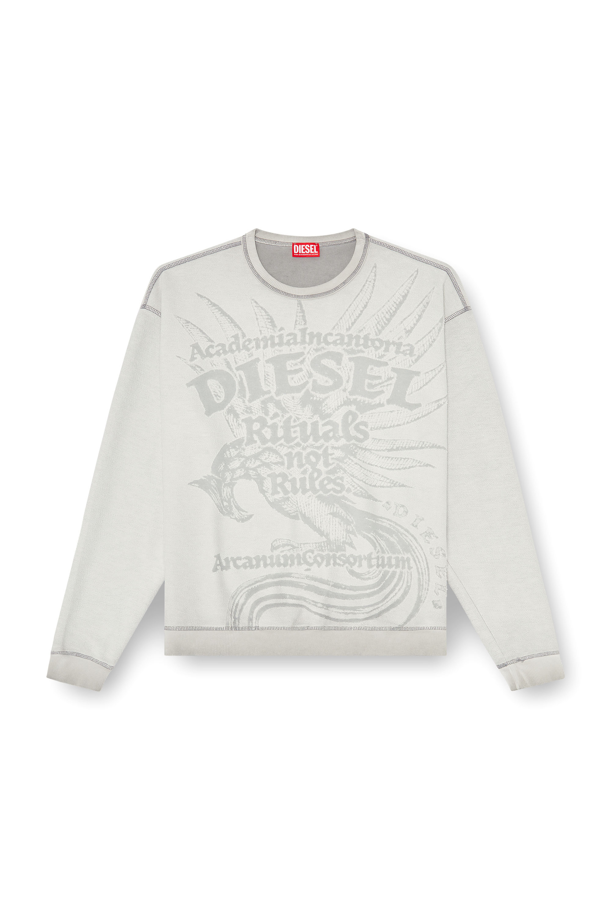 Diesel - S-ARON-RAW, Man's Sweatshirt with d&eacute;vor&eacute; print in null - 2