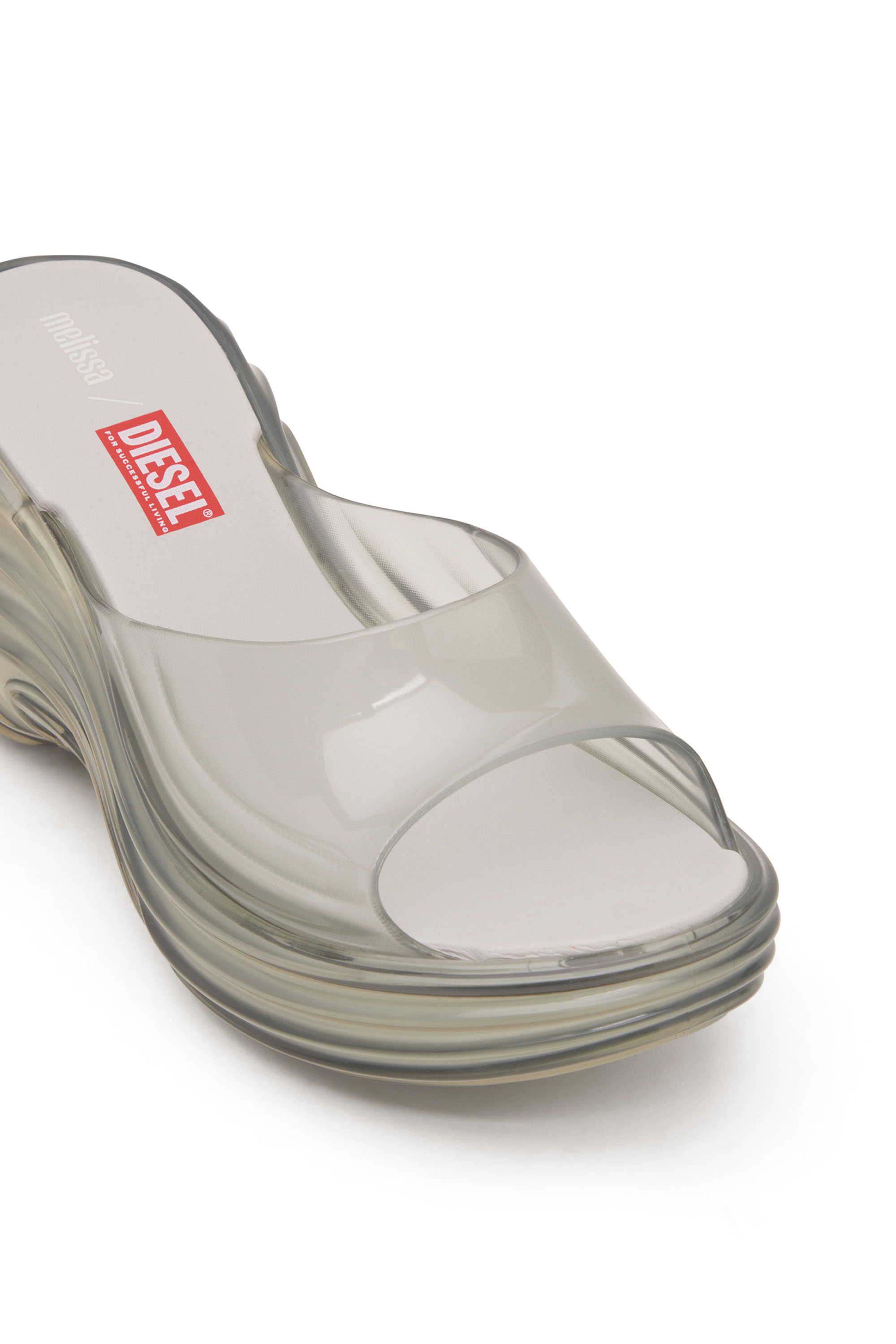 Diesel - MELISSA QUANTUM PLATFORM, Woman's Platform mule in Melflex® in Light Grey - 6