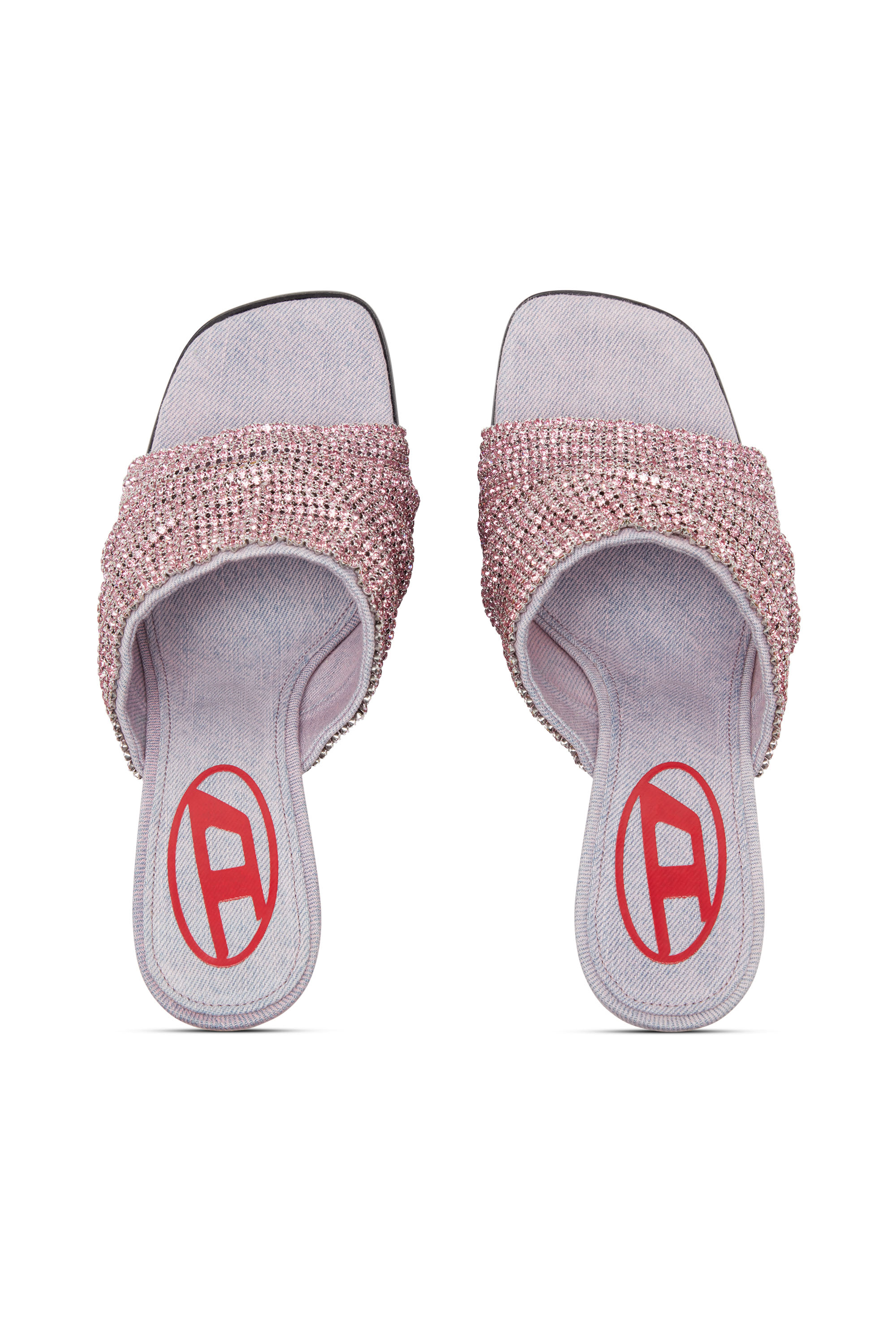 Diesel - D-SYDNEY SDL S, Woman D-Sydney Sdl S Sandals - Mule sandals with rhinestone band in Pink - Image 6