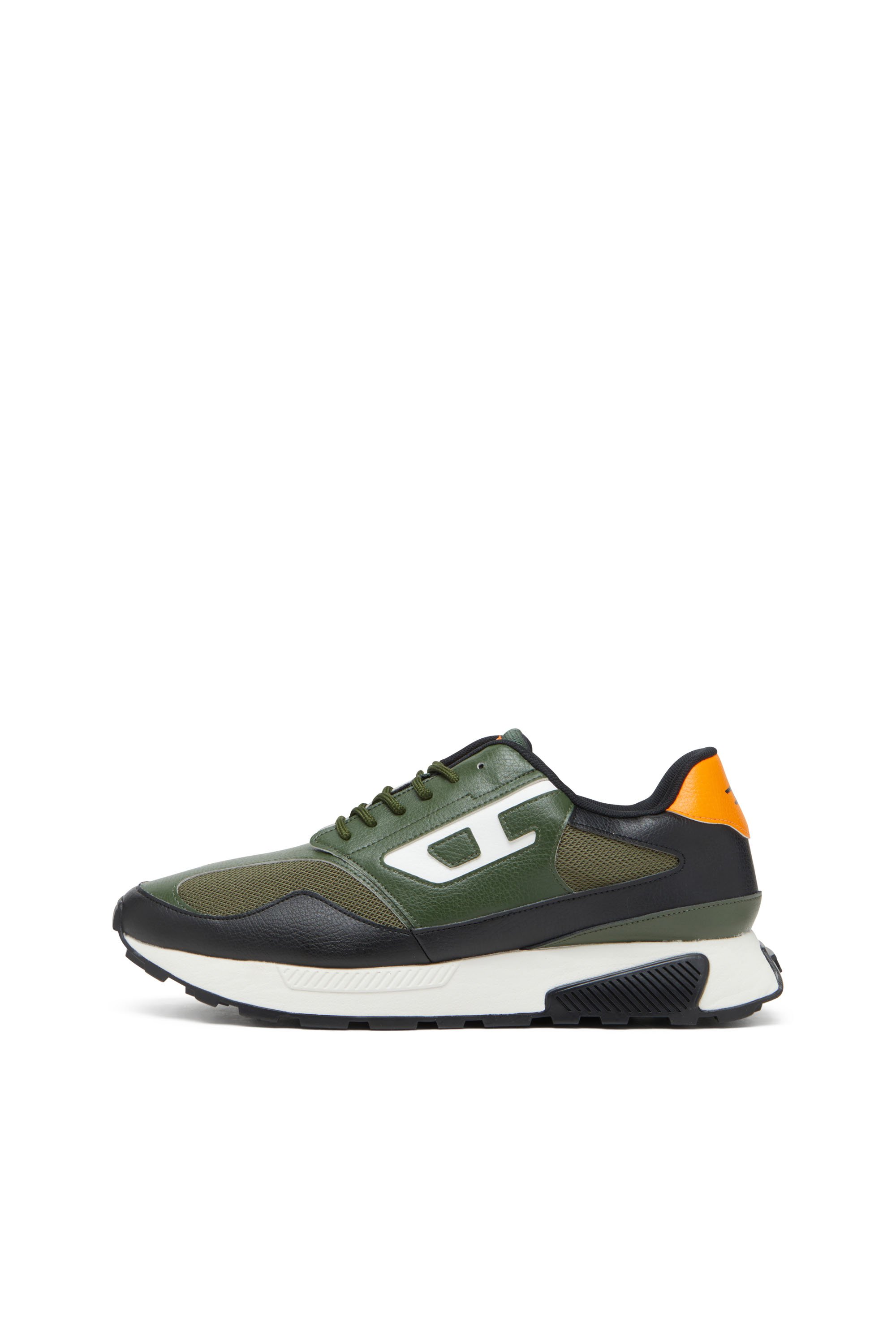 Diesel - S-TAME-D RUNNING, Man's S-Tame-D-Sneakers in mesh, suede and PU in Olive Green - 7