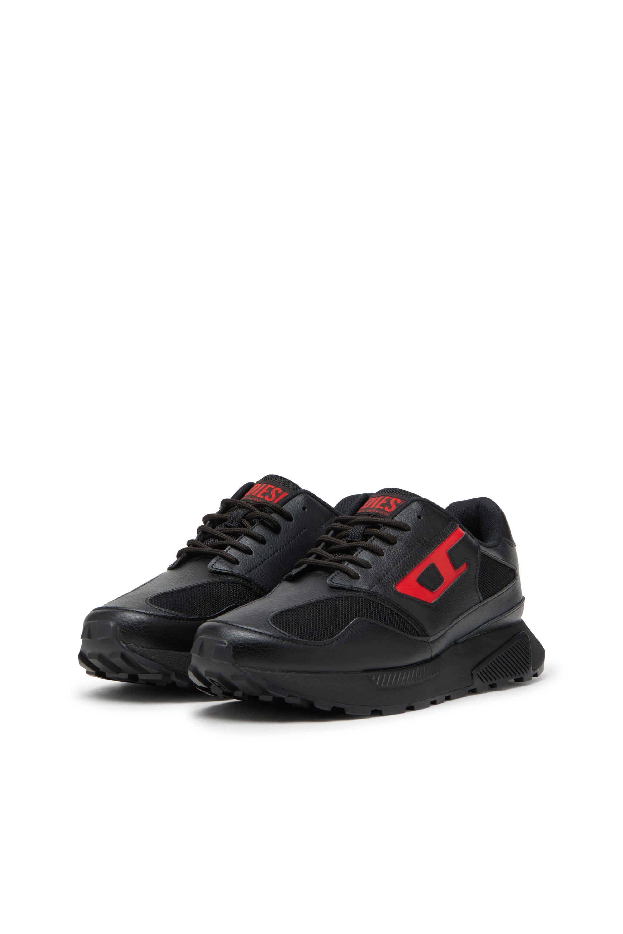 Diesel - S-TAME-D RUNNING, Man's S-Tame-D-Sneakers in mesh, suede and PU in Black/Red - 8